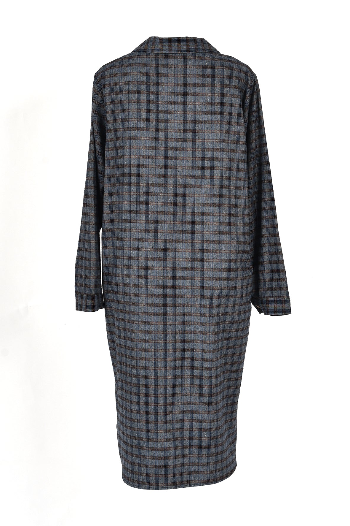 3/4 length checked winter over dress -navy