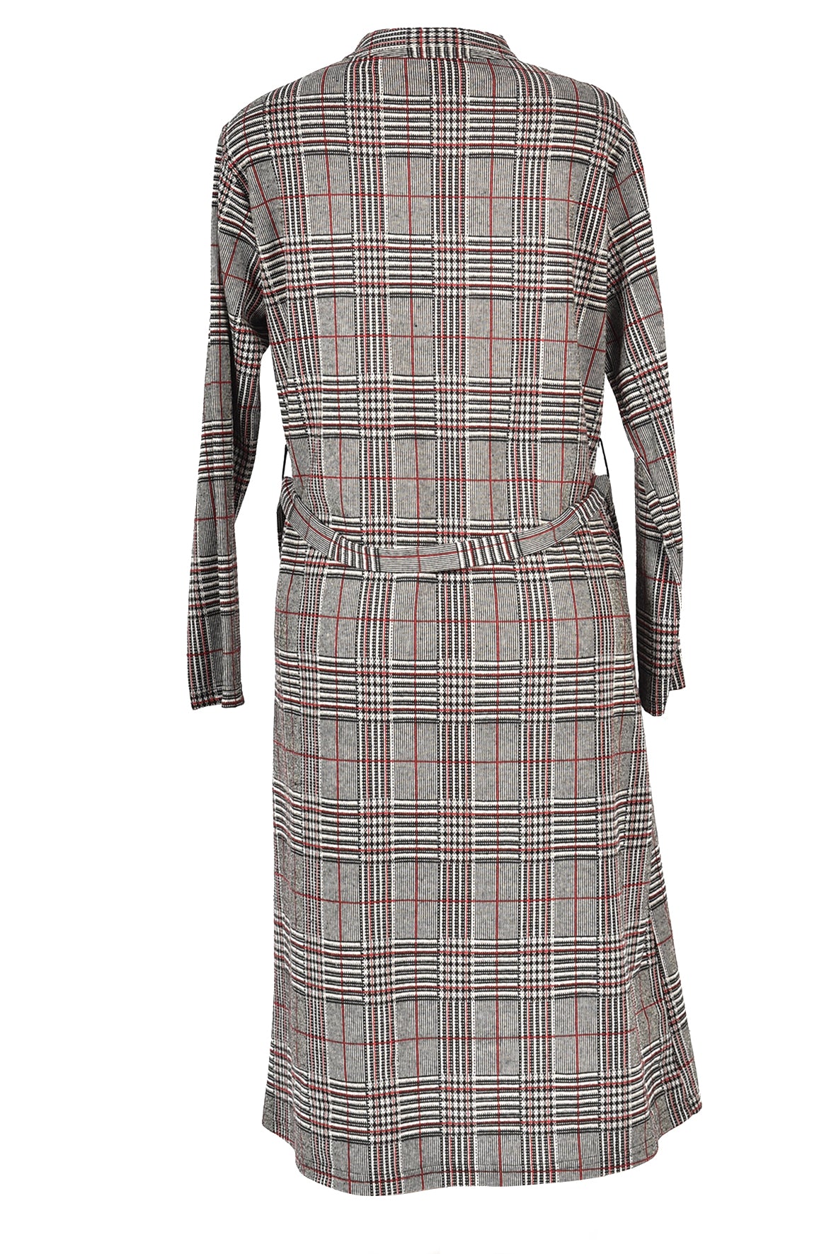 3/4 length checked winter over dress -gray