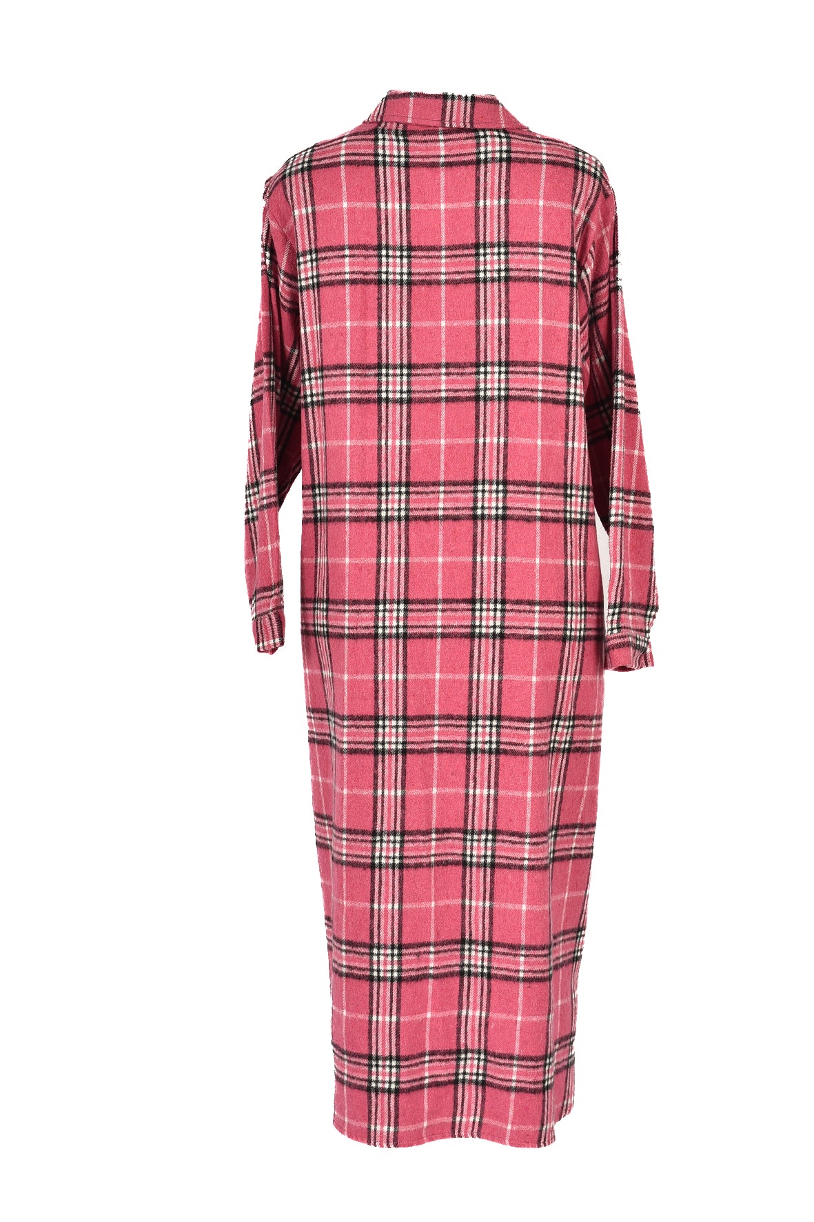 3/4 length checked winter dress -pink