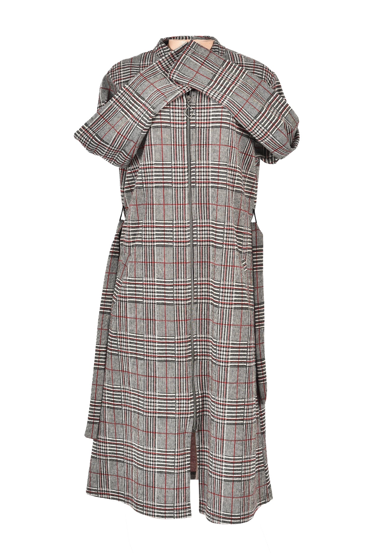 3/4 length checked winter over dress -gray
