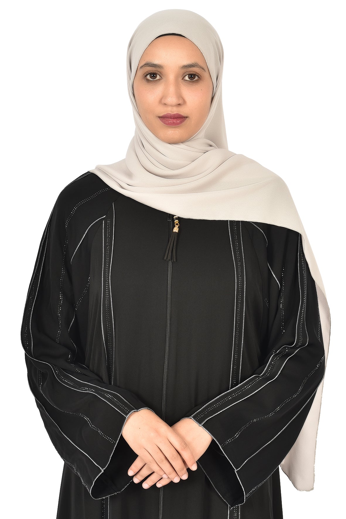 Elegant Black Abaya with Subtle Embroidered Lines( ladies abaya )