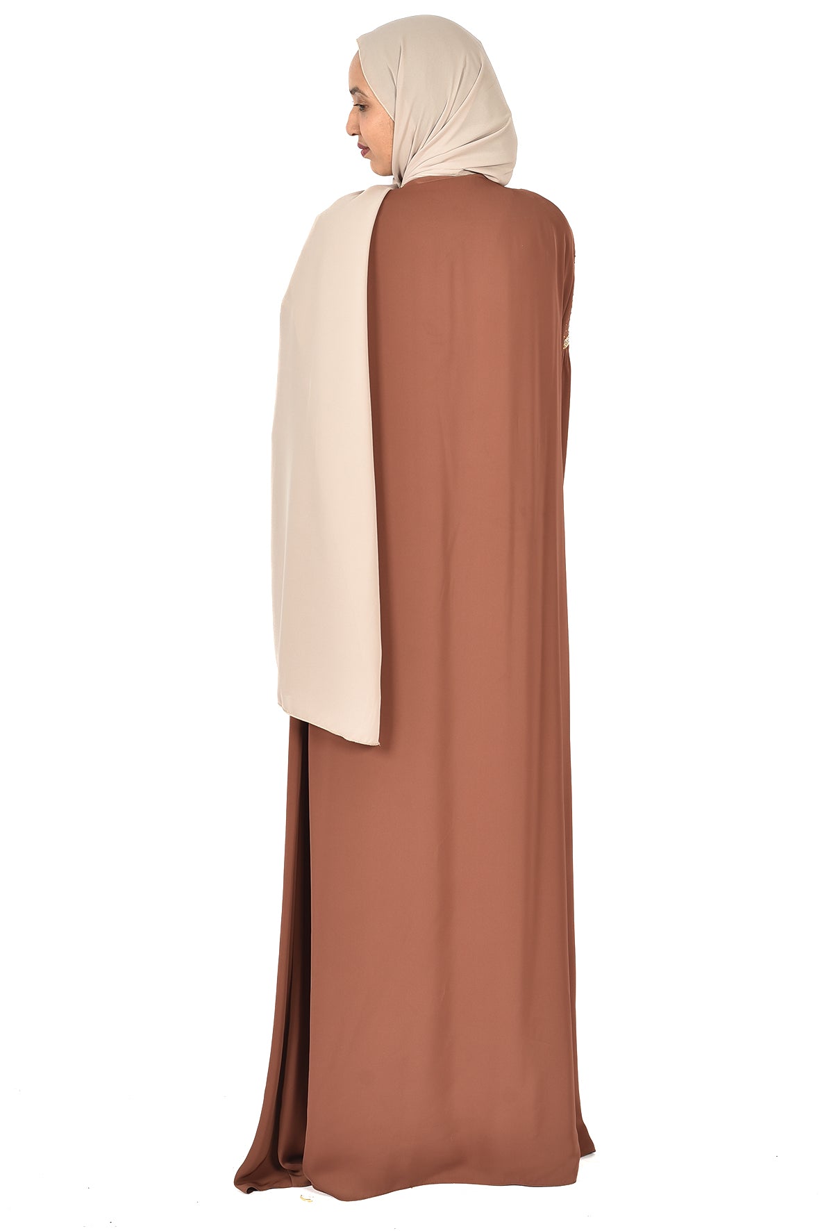 Formal Brown Abaya with Golden Embroidery (ladies abaya )