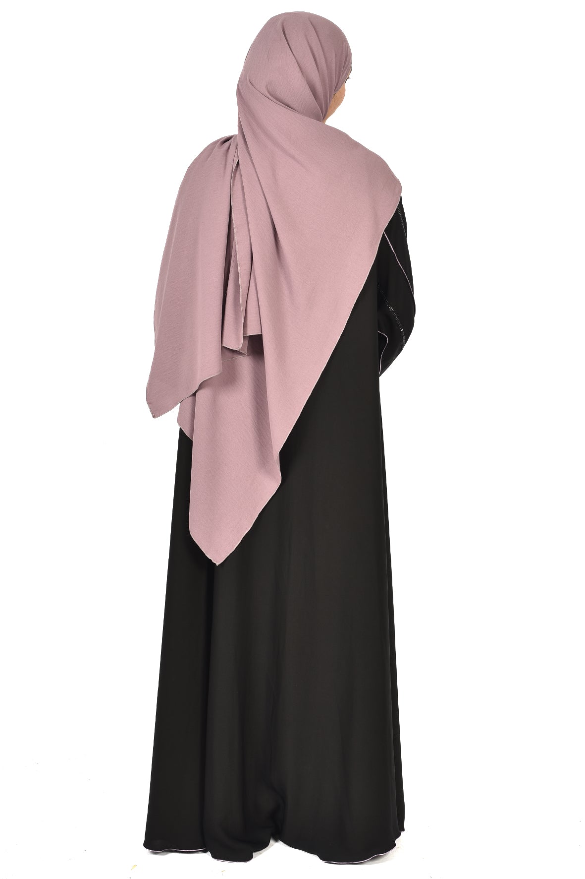 Black Abaya with Shimmering Embroidered Lines ( ladies abaya )