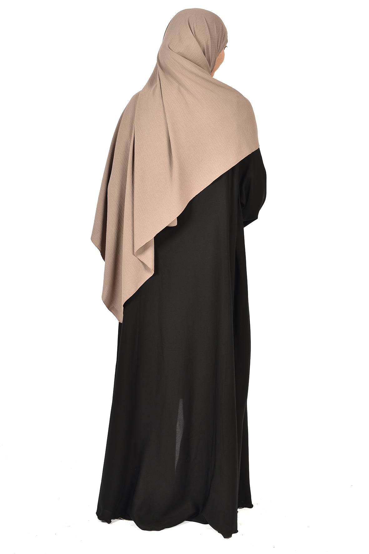 Elegant Black Abaya with Gold Piping & Subtle Sequin Accents ( ladies abaya )