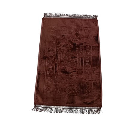 Soft & Silvery Musallah Islamic Prayer Mat for Muslim - Blue