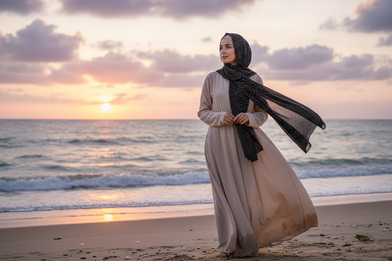 Anthracite Black Chiffon Speckled Print Scarf for Modest Wear and Everyday Elegance