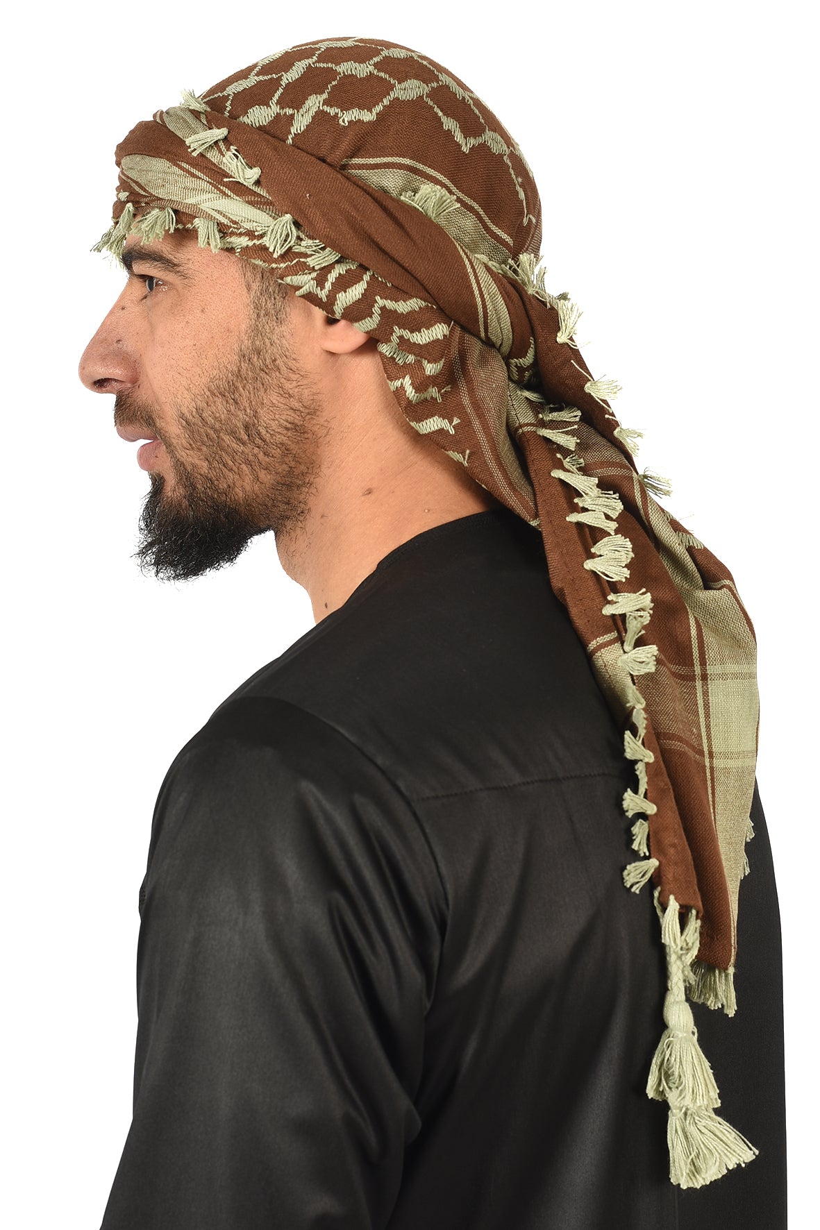 Multi Colour Men's Scarf With Tassel Keffiyeh Cotton Shemagh 110x110cm