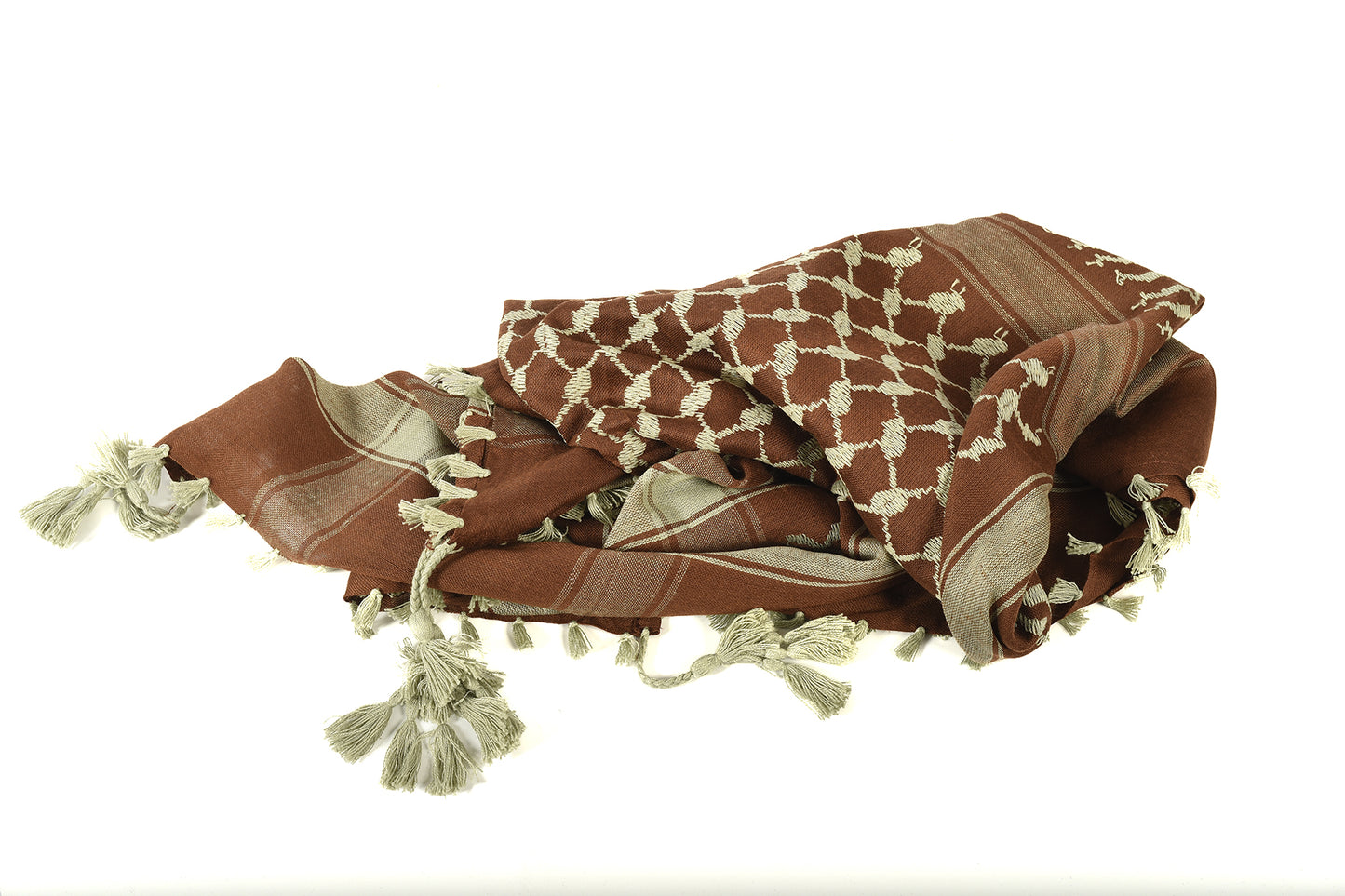 Multi Colour Men's Scarf With Tassel Keffiyeh Cotton Shemagh 110x110cm