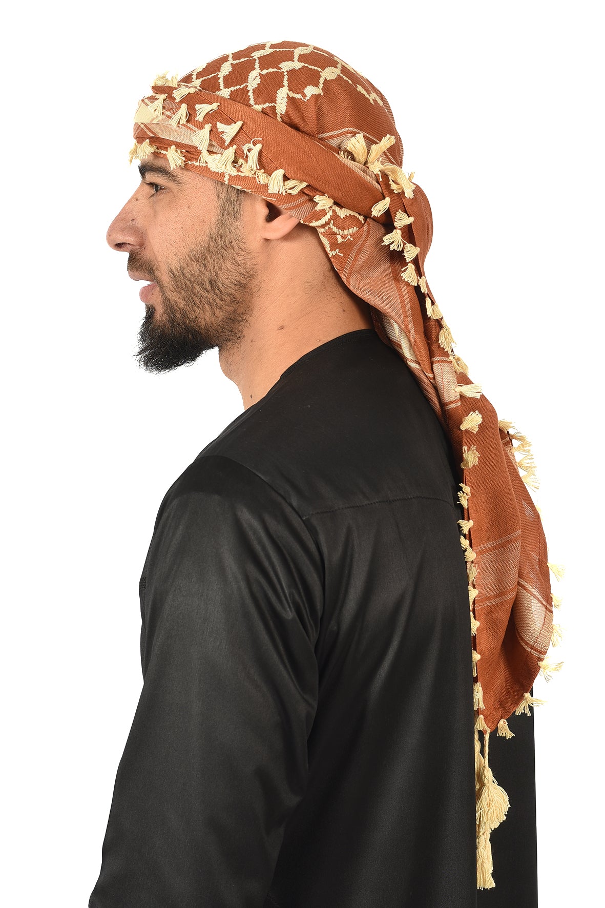 Multi Colour Men's Scarf With Tassel Keffiyeh Cotton Shemagh 110x110cm