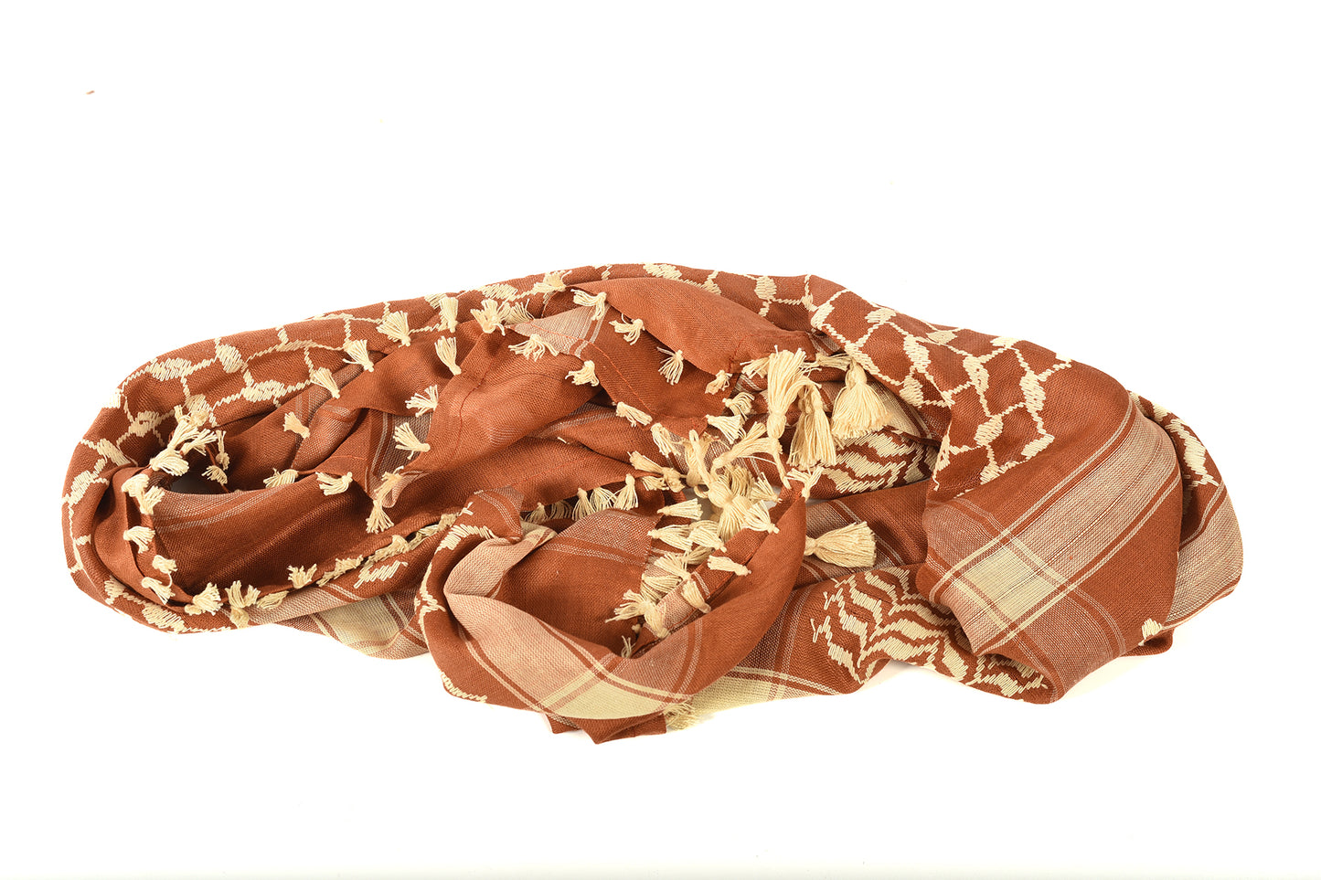 Multi Colour Men's Scarf With Tassel Keffiyeh Cotton Shemagh 110x110cm