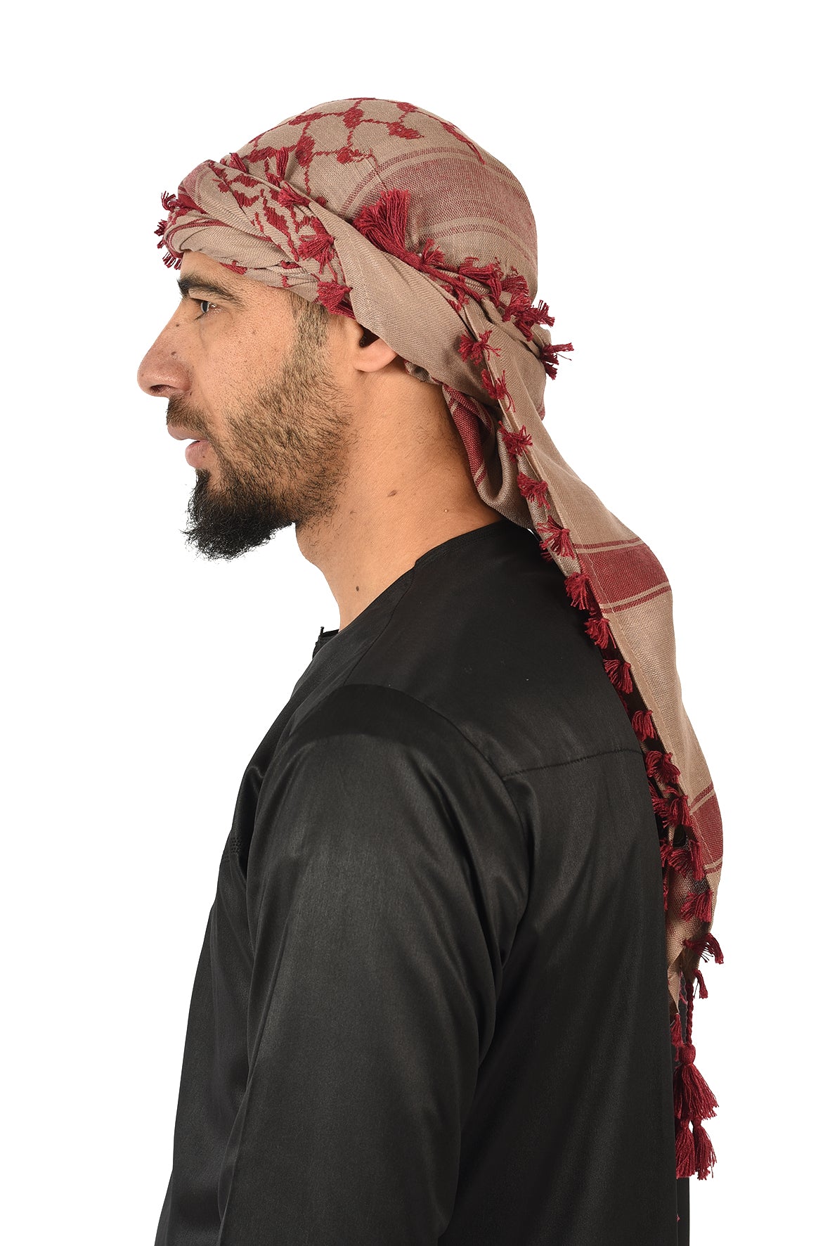 Multi Colour Men's Scarf With Tassel Keffiyeh Cotton Shemagh 110x110cm