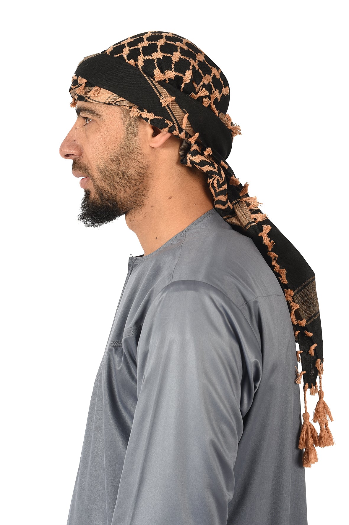 Multi Colour Men's Scarf With Tassel Keffiyeh Cotton Shemagh 110x110cm