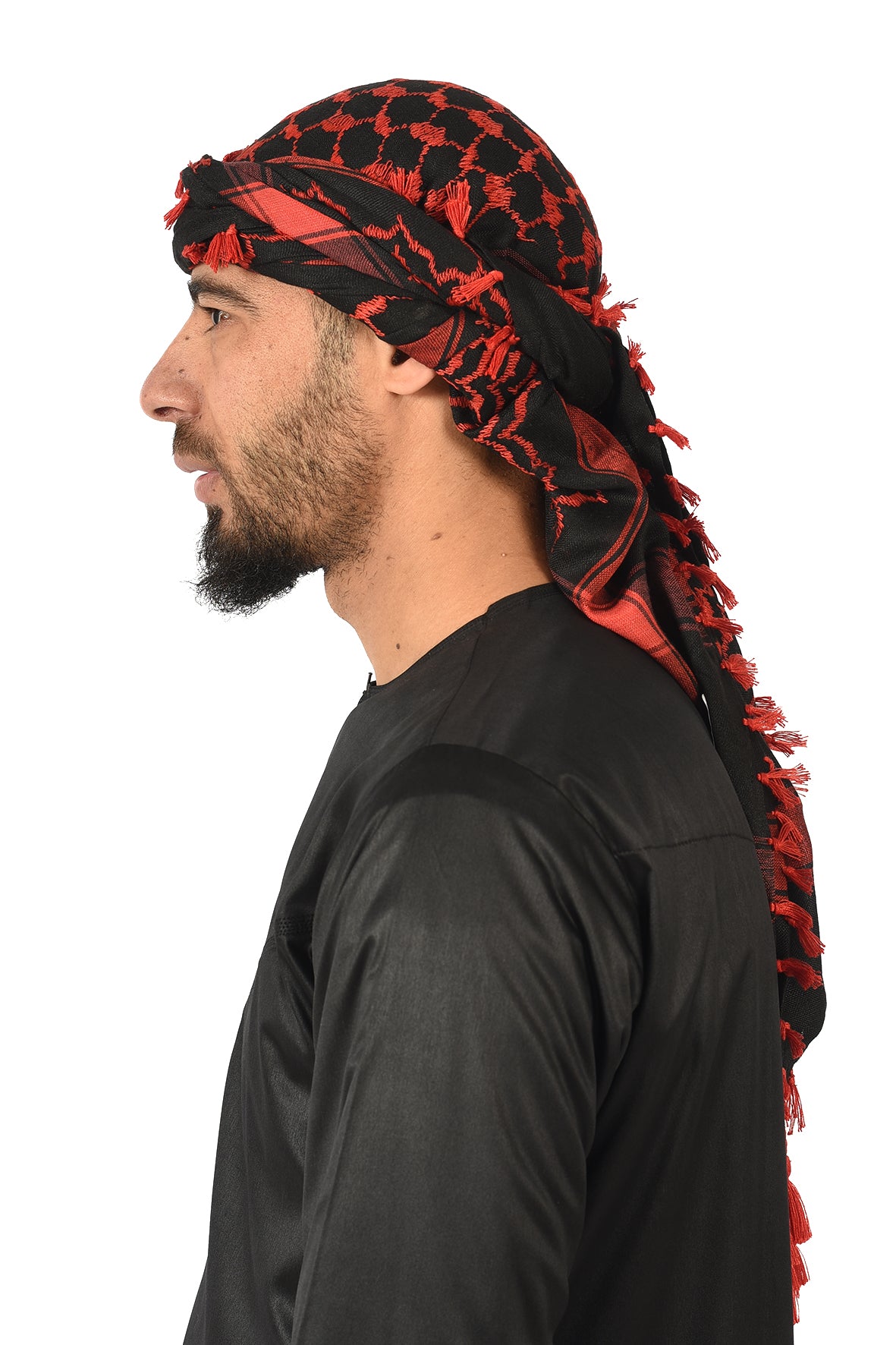 Multi Colour Men's Scarf With Tassel Keffiyeh Cotton Shemagh 110x110cm