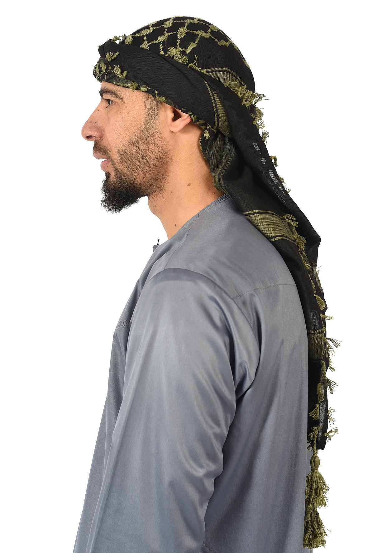 Multi Colour Men's Scarf With Tassel Keffiyeh Cotton Shemagh 110x110cm