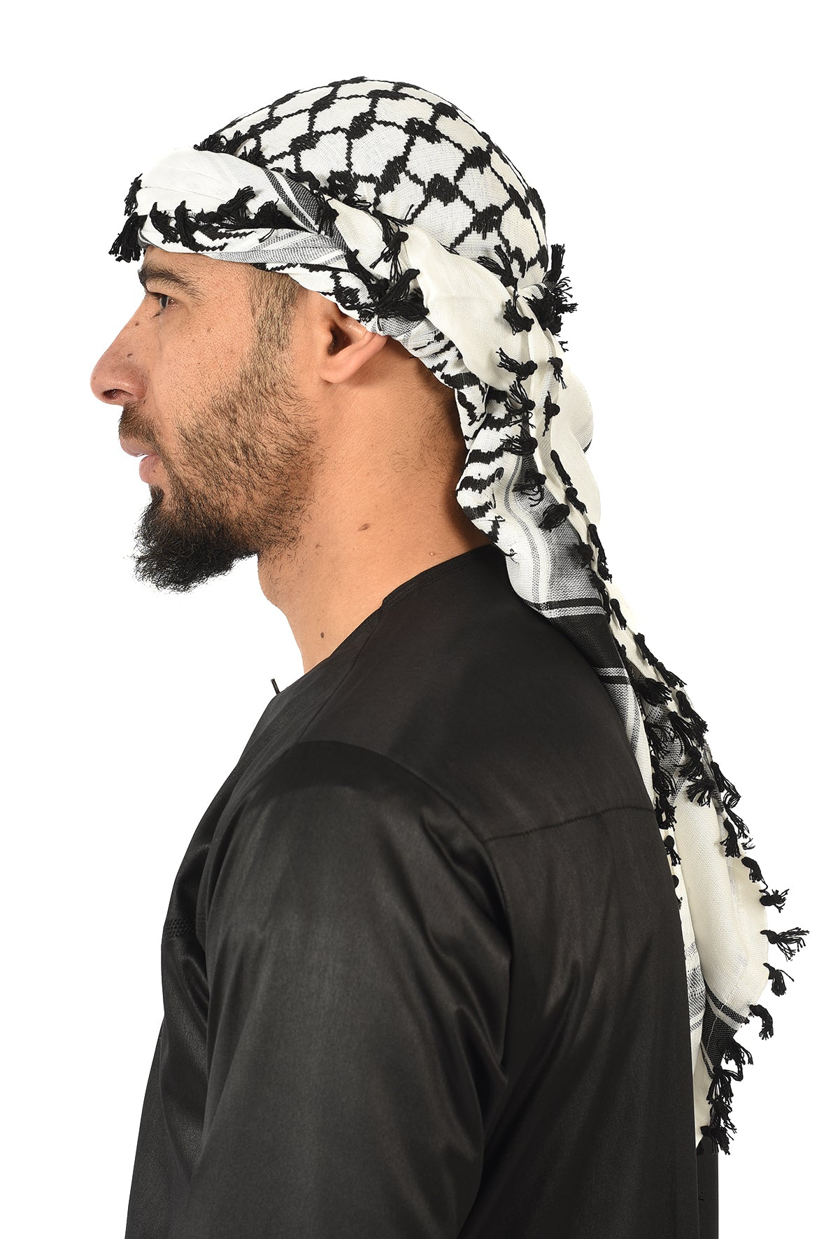 Multi Colour Men's Scarf With Tassel Keffiyeh Cotton Shemagh 110x110cm