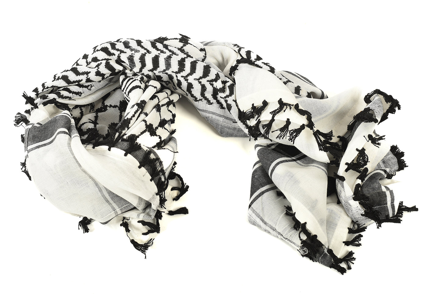 Multi Colour Men's Scarf With Tassel Keffiyeh Cotton Shemagh 110x110cm