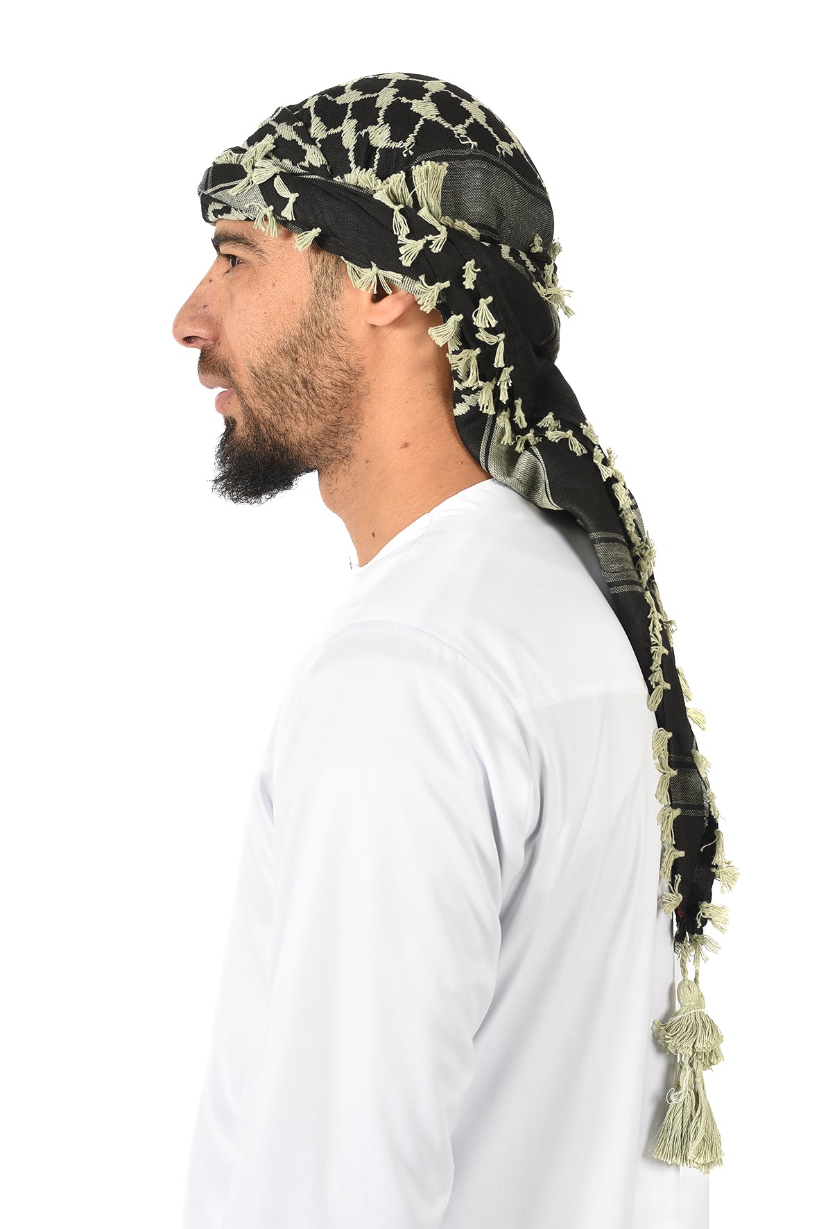 Multi Colour Men's Scarf With Tassel Keffiyeh Cotton Shemagh 110x110cm