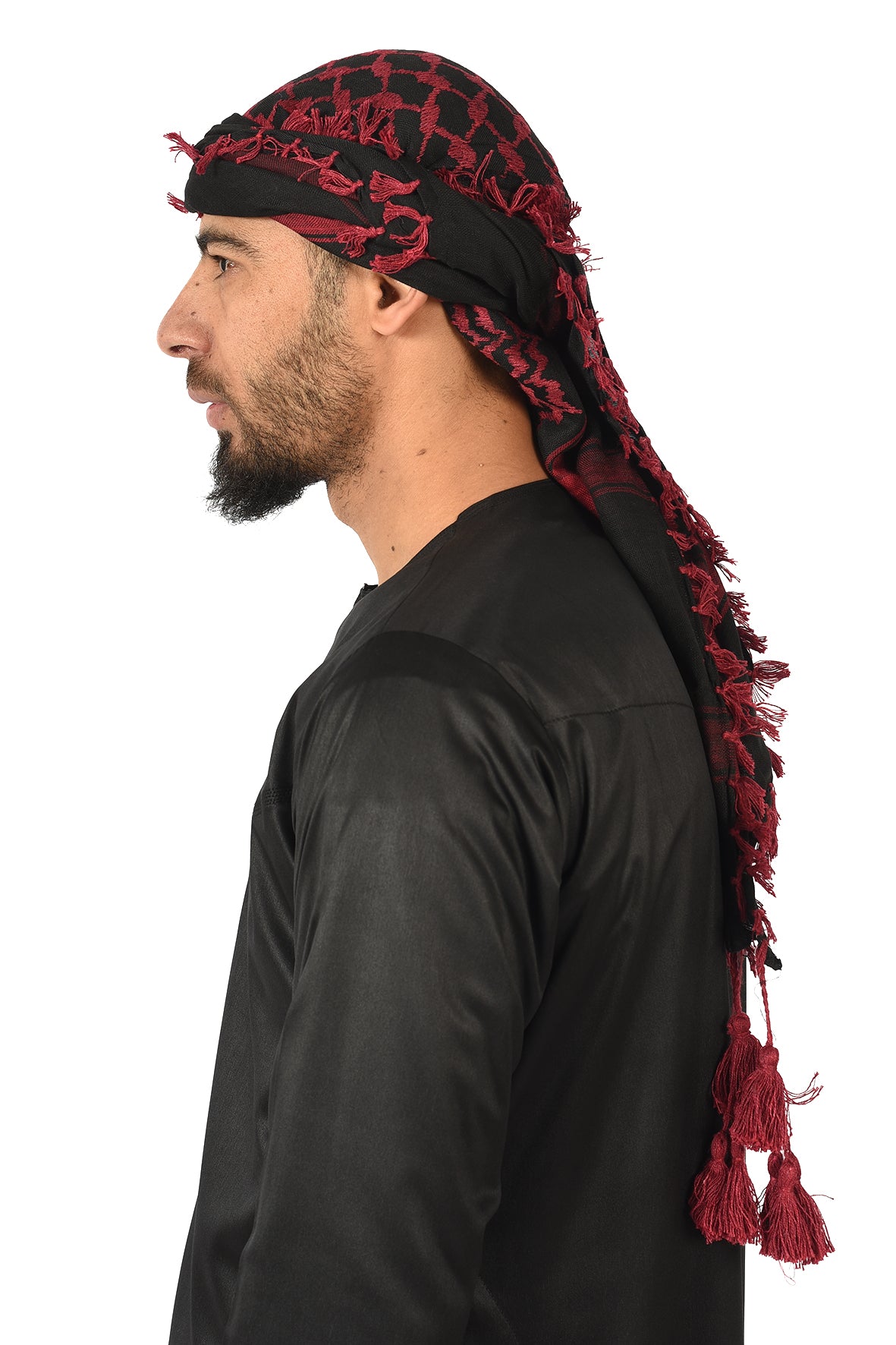 Multi Colour Men's Scarf With Tassel Keffiyeh Cotton Shemagh 110x110cm