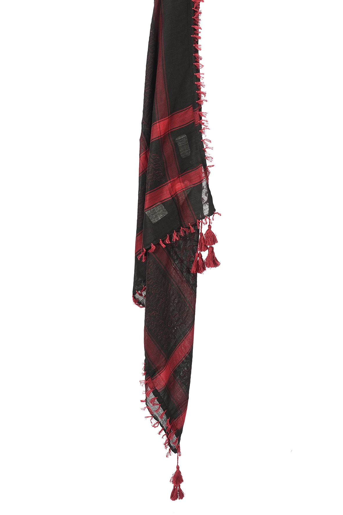 Multi Colour Men's Scarf With Tassel Keffiyeh Cotton Shemagh 110x110cm