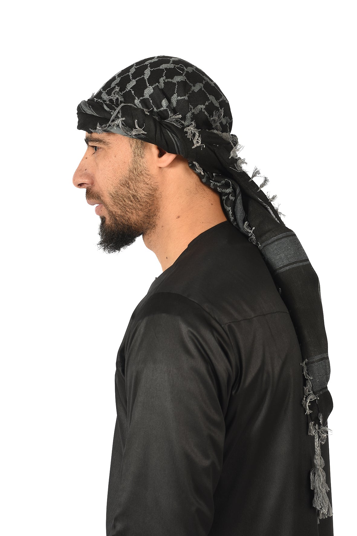 Multi Colour Men's Scarf With Tassel Keffiyeh Cotton Shemagh 110x110cm