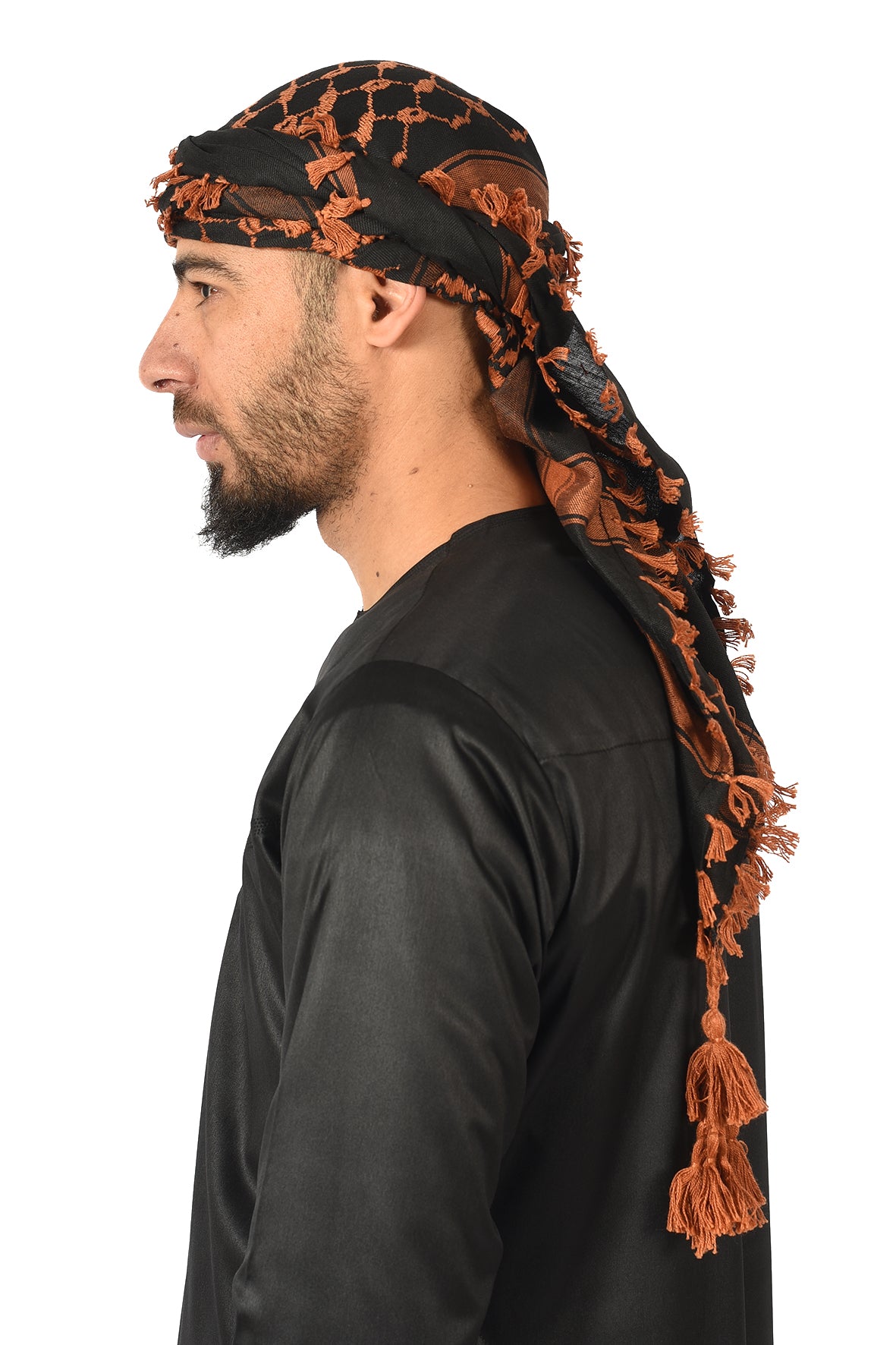 Multi Colour Men's Scarf With Tassel Keffiyeh Cotton Shemagh 110x110cm