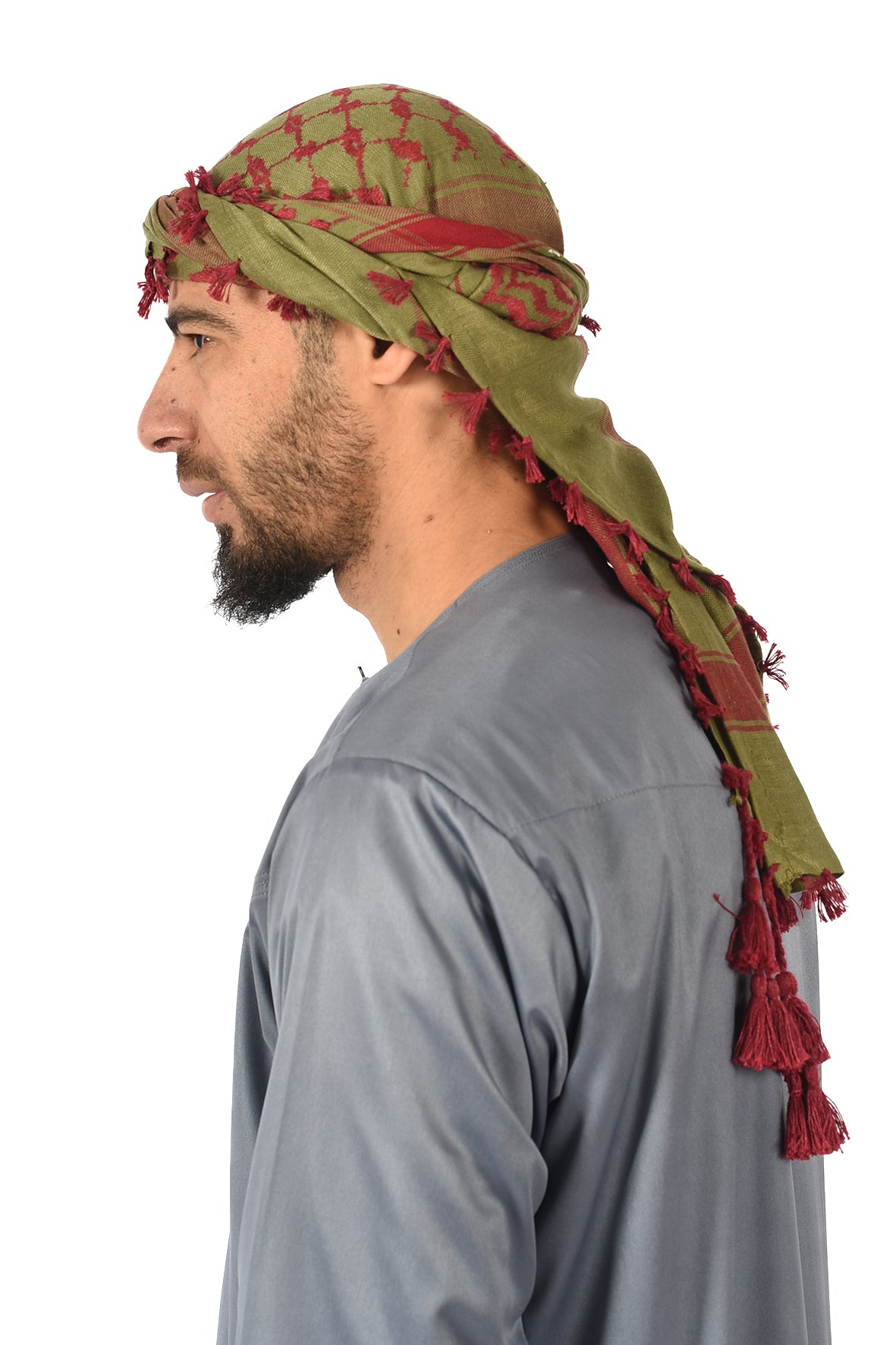 Multi Colour Men's Scarf With Tassel Keffiyeh Cotton Shemagh 110x110cm