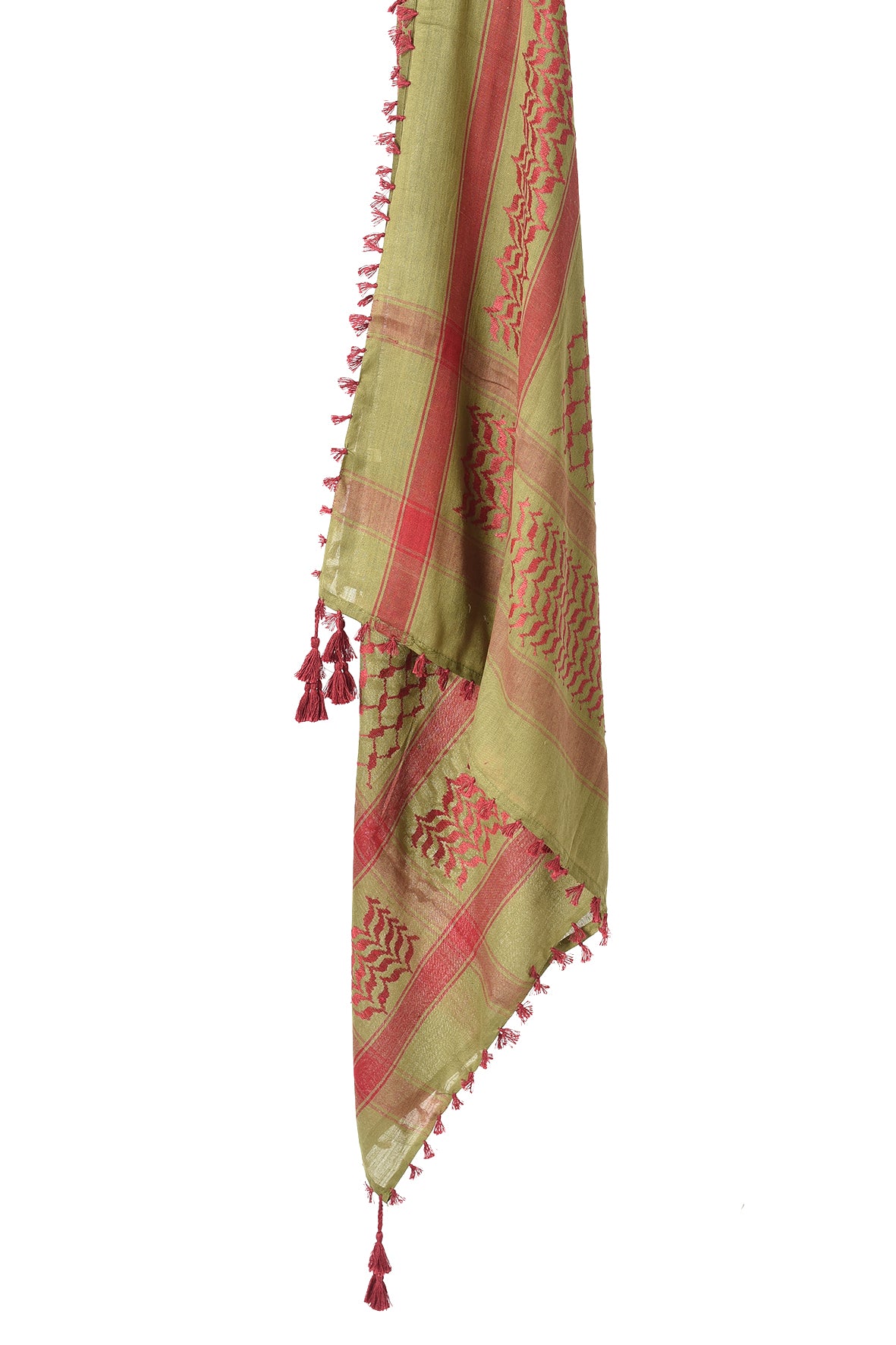 Multi Colour Men's Scarf With Tassel Keffiyeh Cotton Shemagh 110x110cm