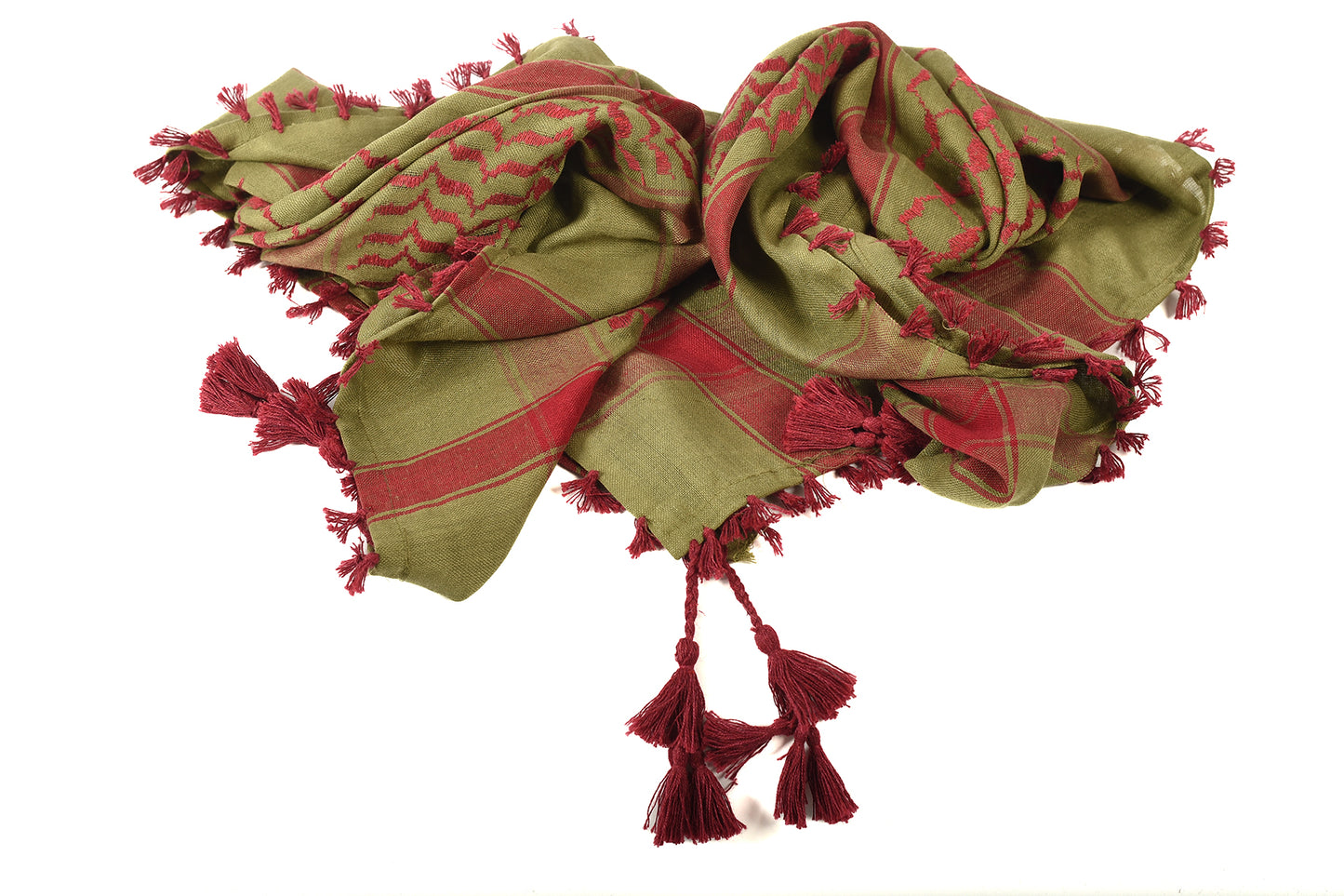 Multi Colour Men's Scarf With Tassel Keffiyeh Cotton Shemagh 110x110cm