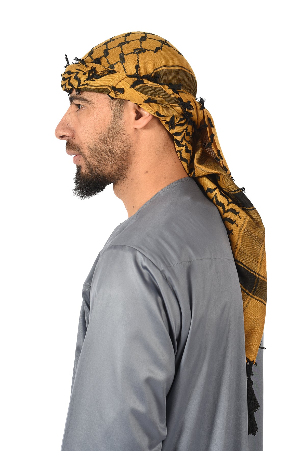 Multi Colour Men's Scarf With Tassel Keffiyeh Cotton Shemagh 110x110cm