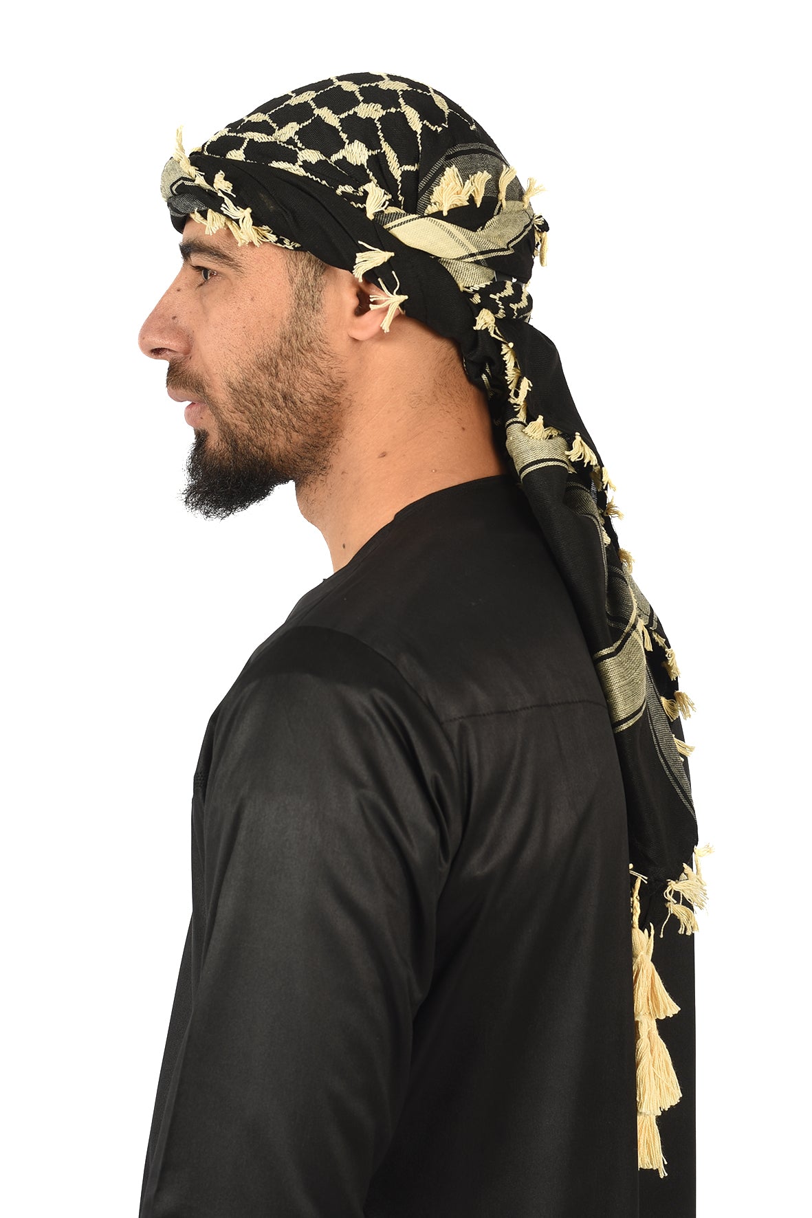 Multi Colour Men's Scarf With Tassel Keffiyeh Cotton Shemagh 110x110cm