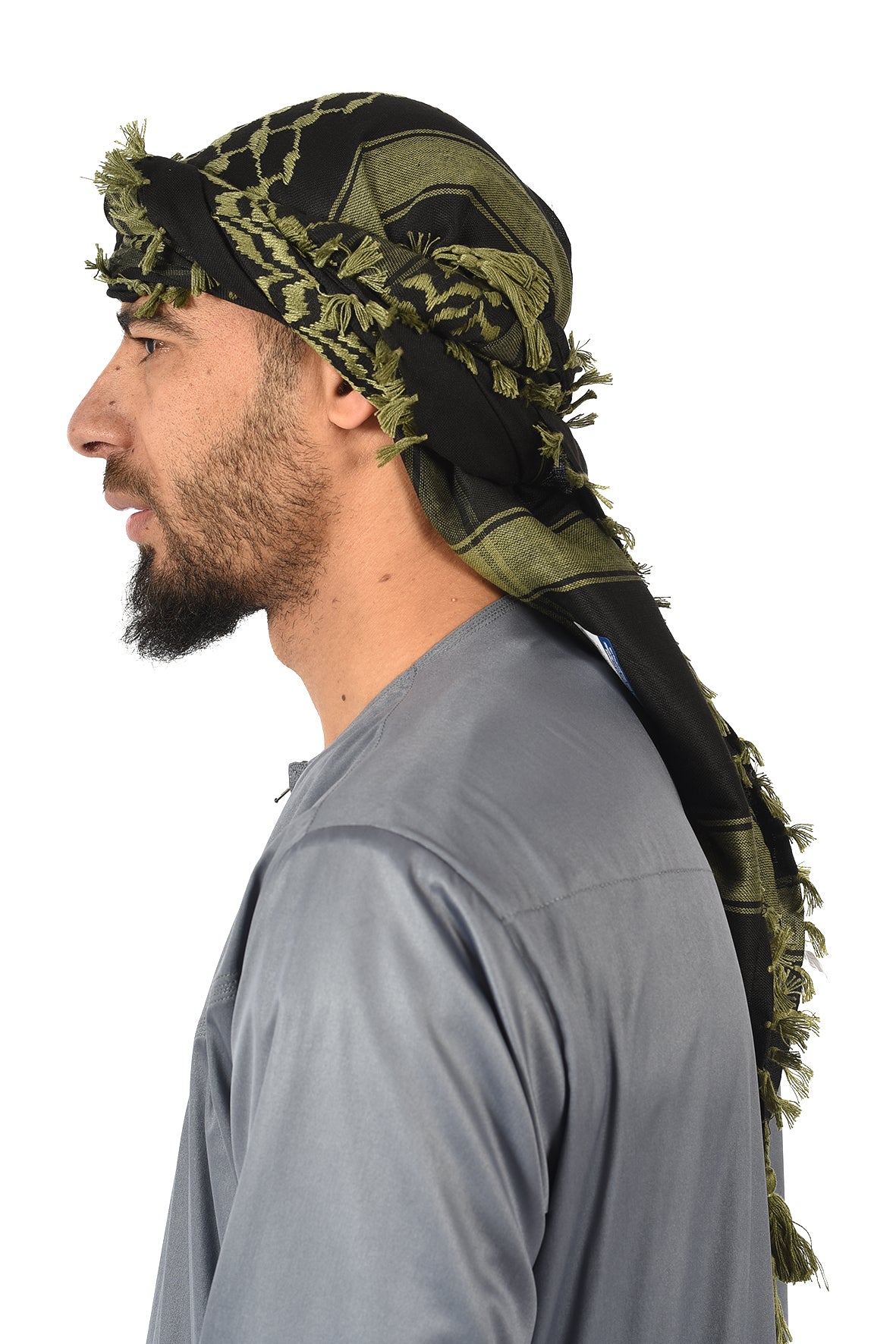 Multi Colour Men's Scarf With Tassel Keffiyeh Cotton Shemagh 110x110cm