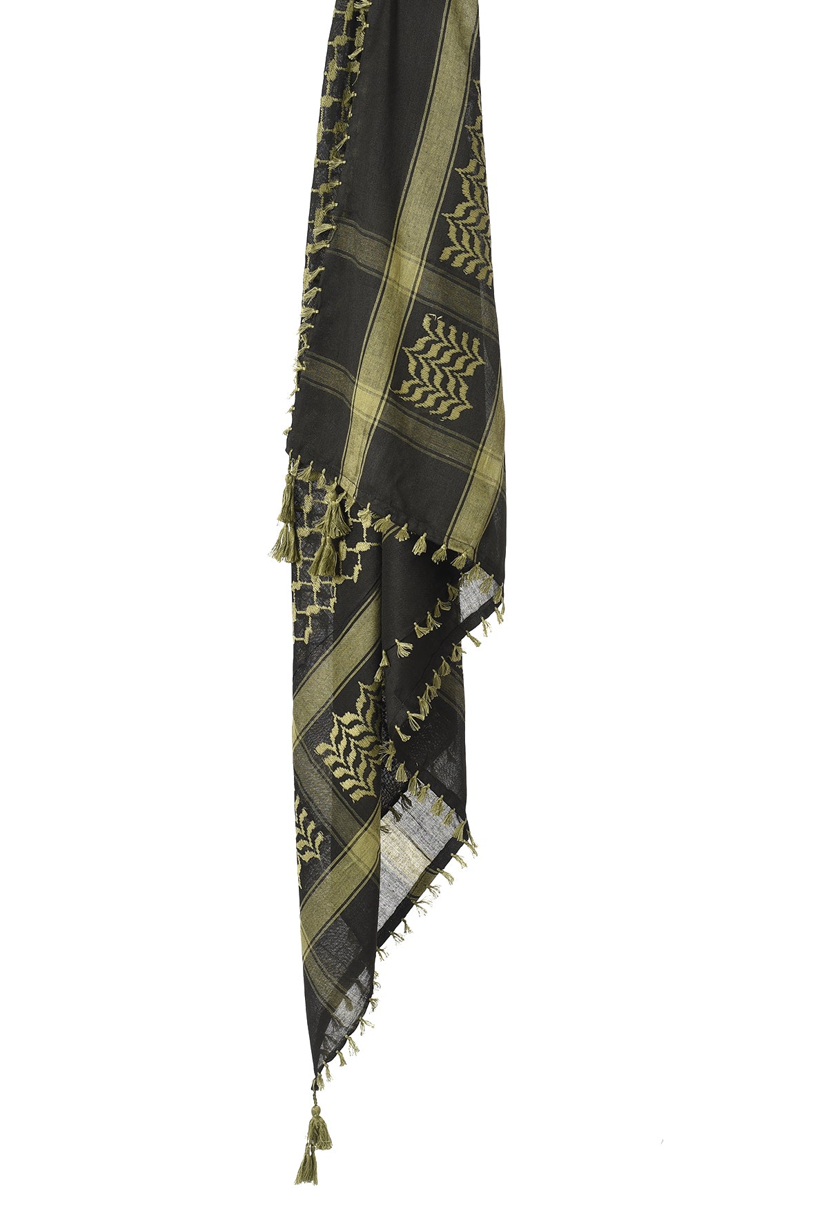 Multi Colour Men's Scarf With Tassel Keffiyeh Cotton Shemagh 110x110cm