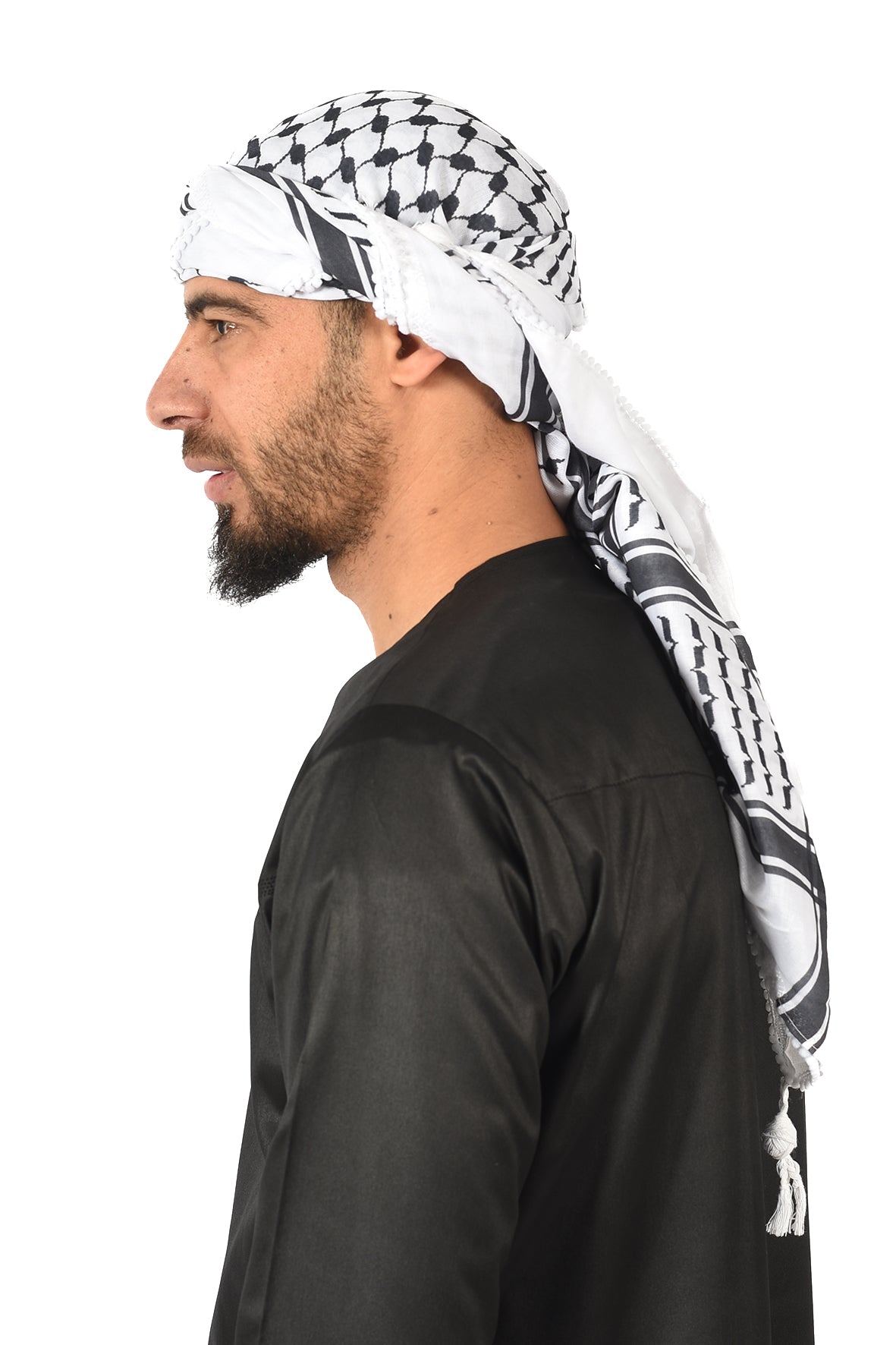 Multi Colour Men's Scarf With Tassel Keffiyeh Cotton Shemagh 110x110cm