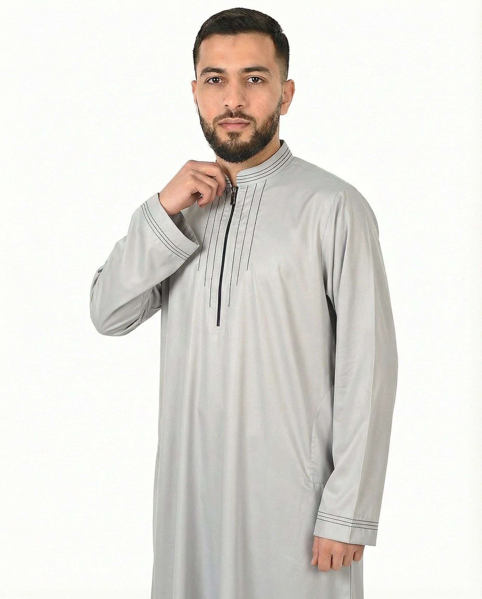 Ash Luxury Zip Placket Thobe