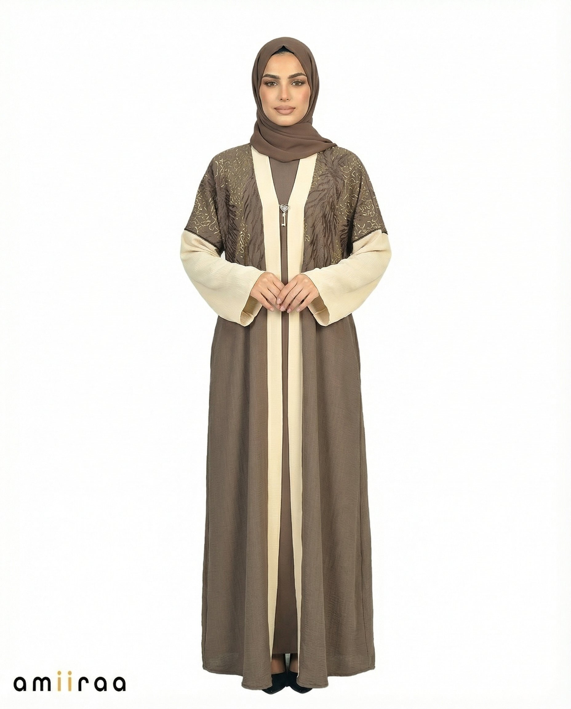 Antler Detailed Elegant Embroidered Abaya