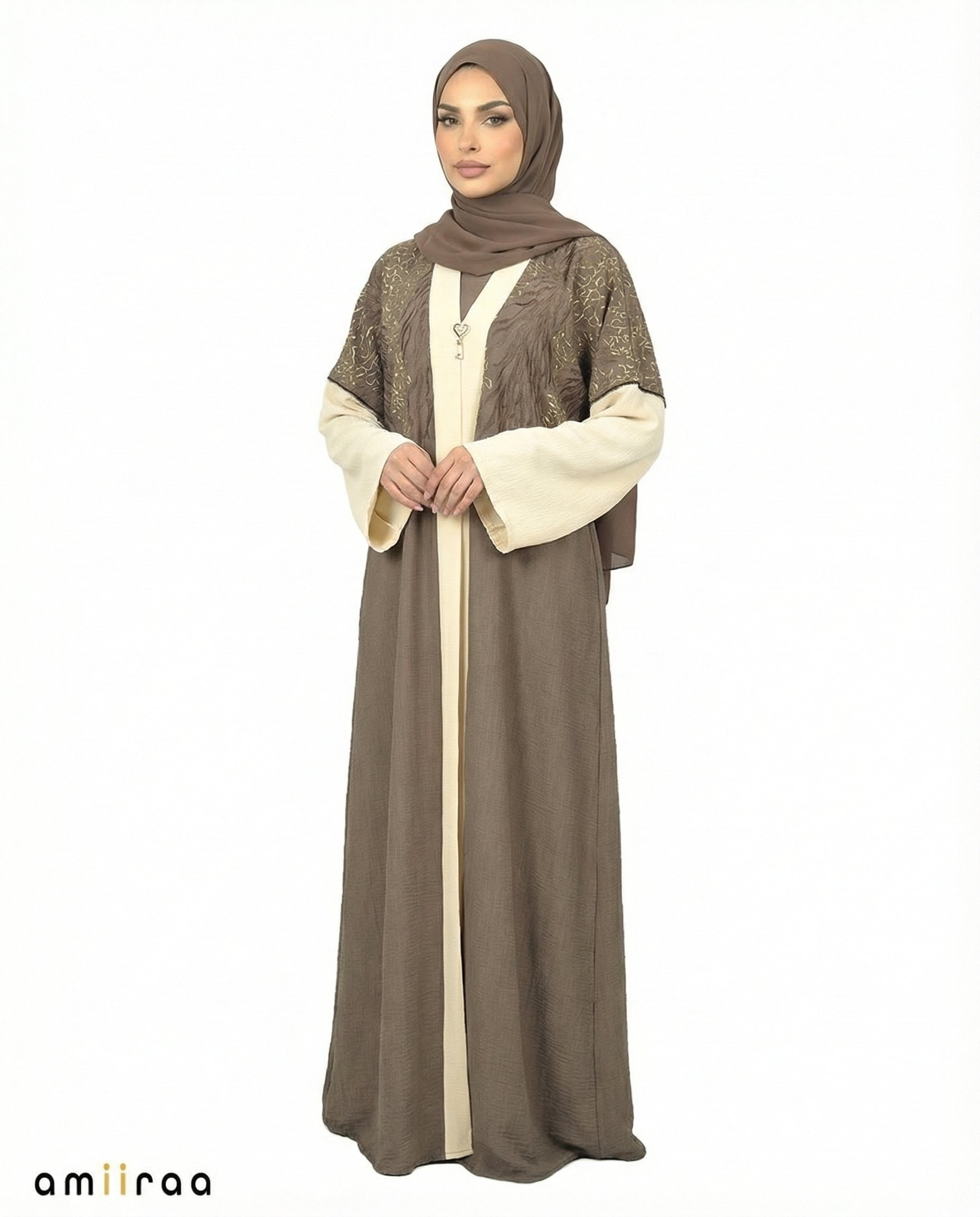 Antler Detailed Elegant Embroidered Abaya