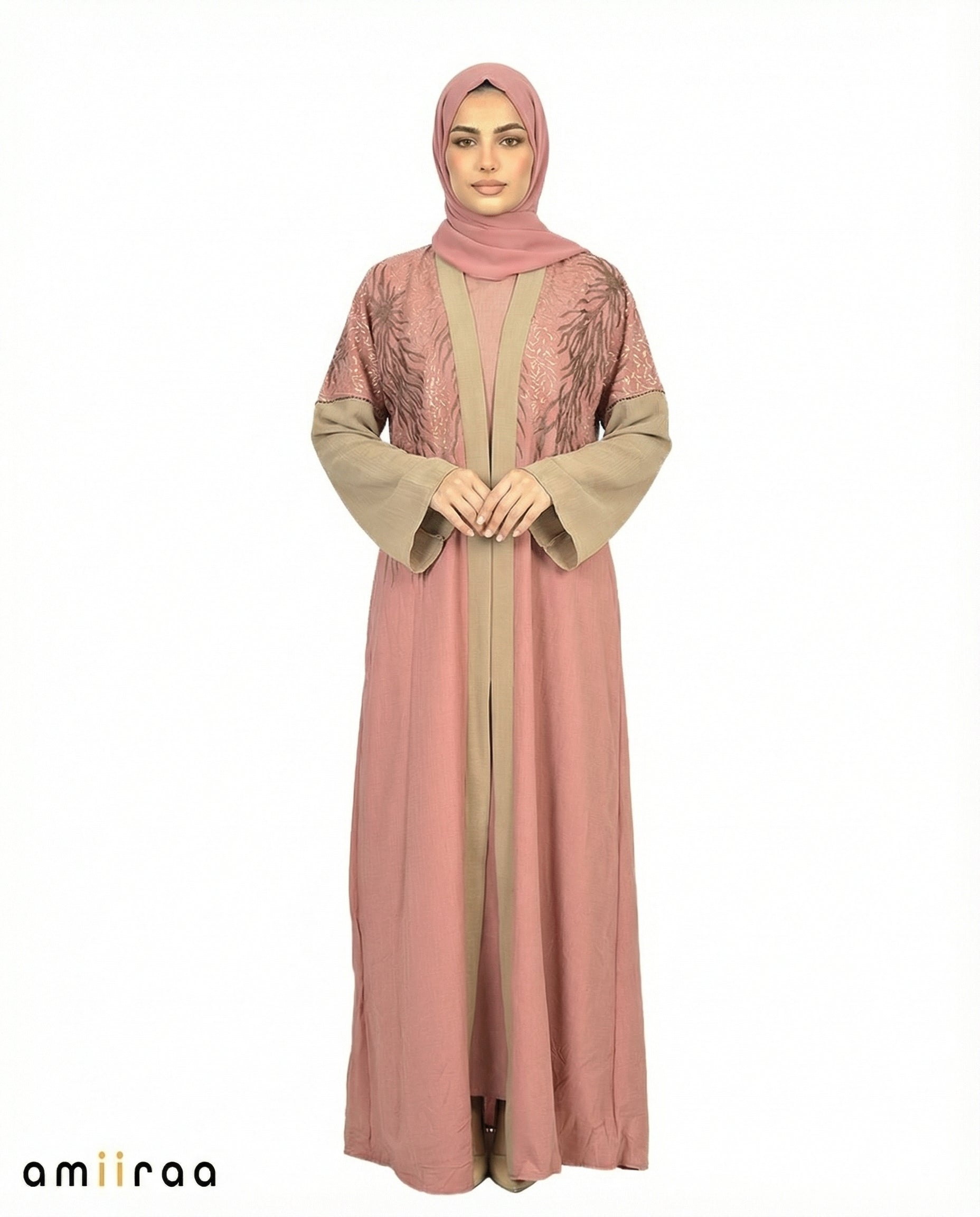 Witherred Rose Detailed Elegant Embroidered Abaya