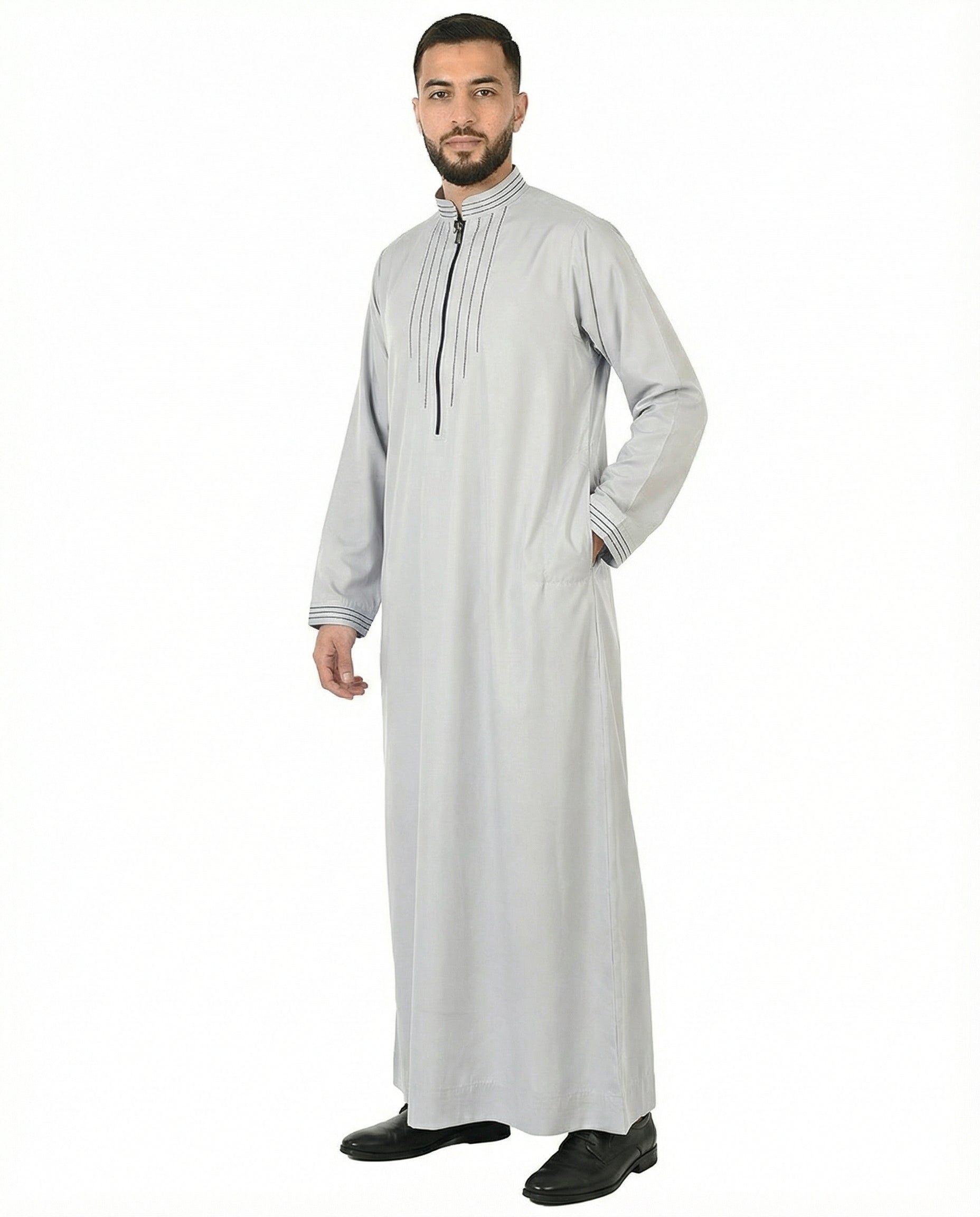 Ash Luxury Zip Placket Thobe