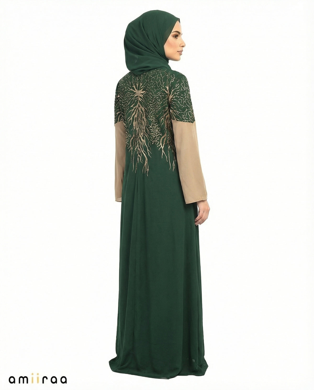 Ponderosa Pine Detailed Elegant Embroidered Abaya