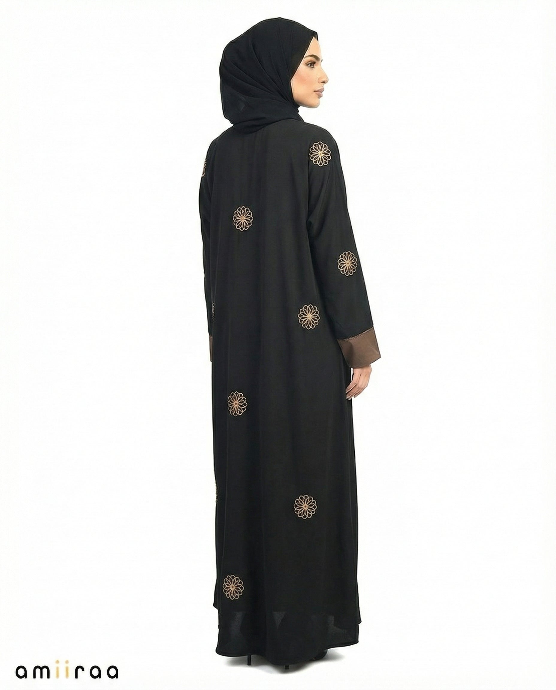 Scarab Bloom Embroidered Abaya