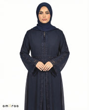 Dark Sapphire Classic Lace Abaya