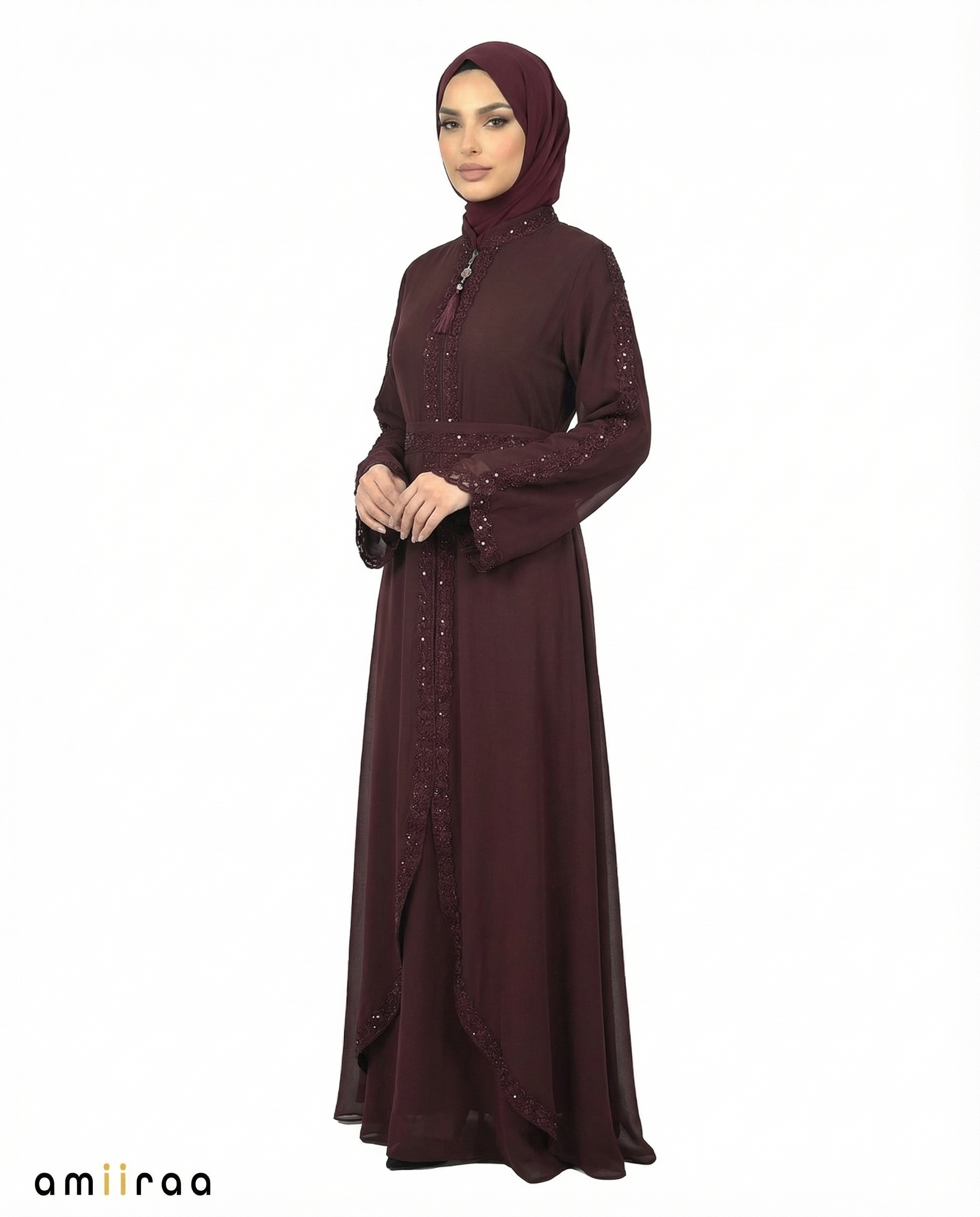 Winetasting Classic Lace Abaya