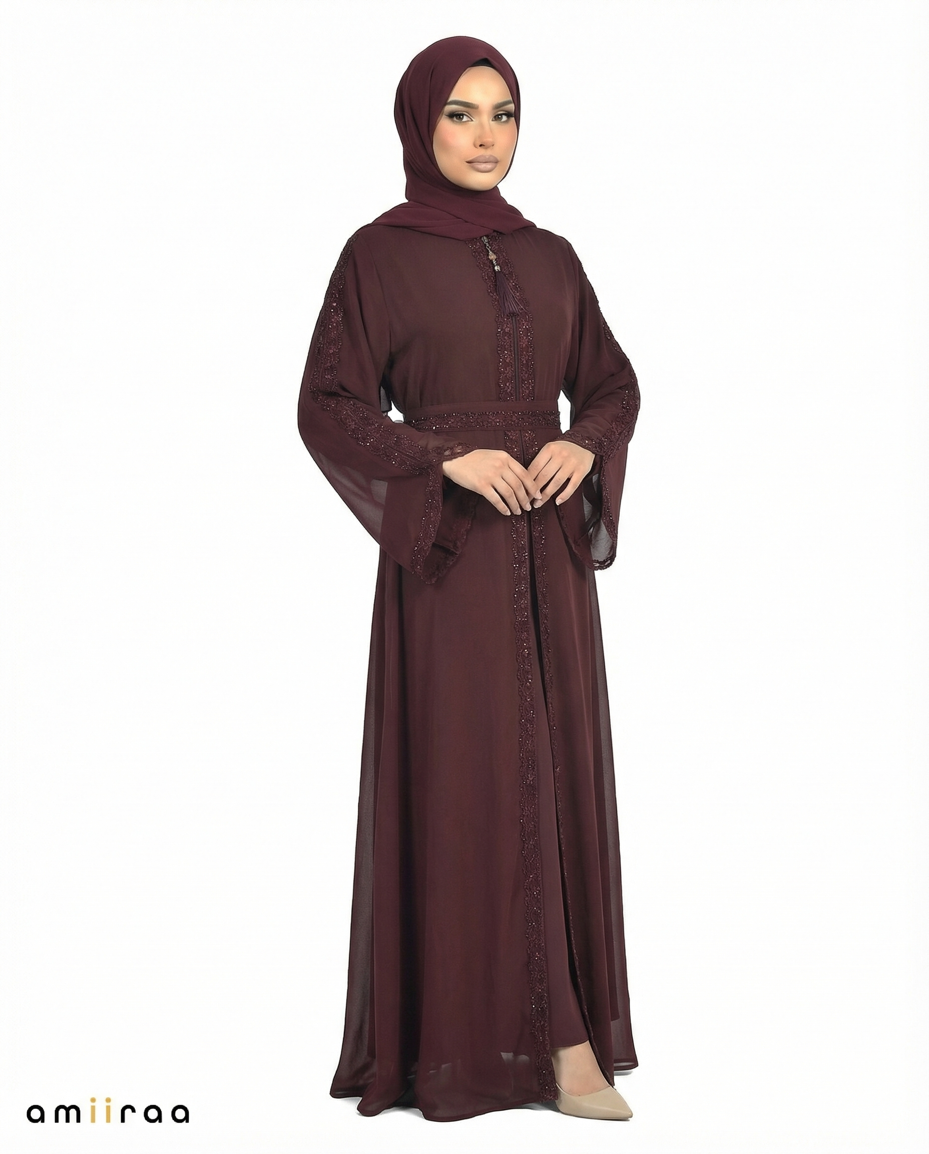 Winetasting Classic Lace Abaya
