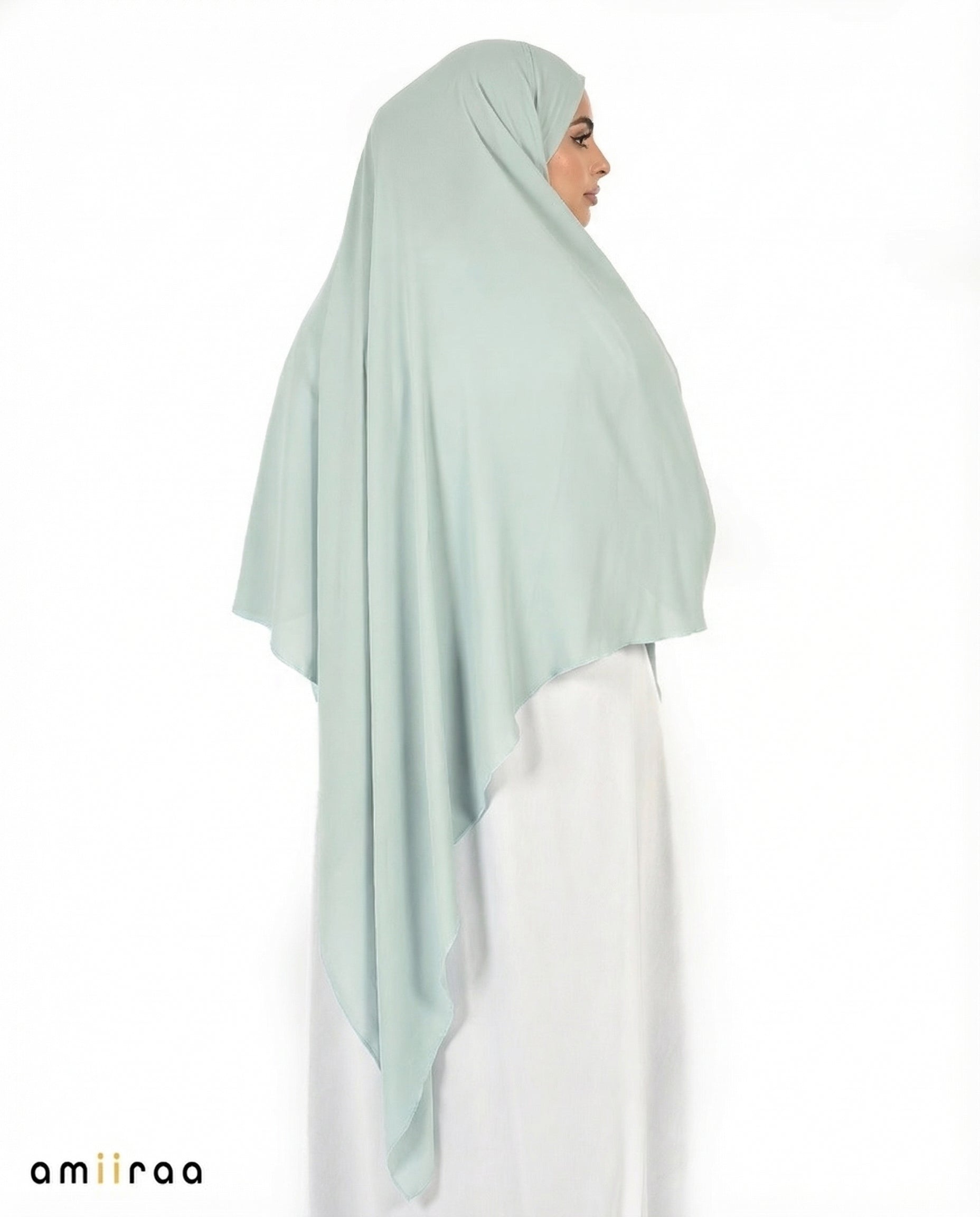 Slate Single Layer Flow Modest Khimar