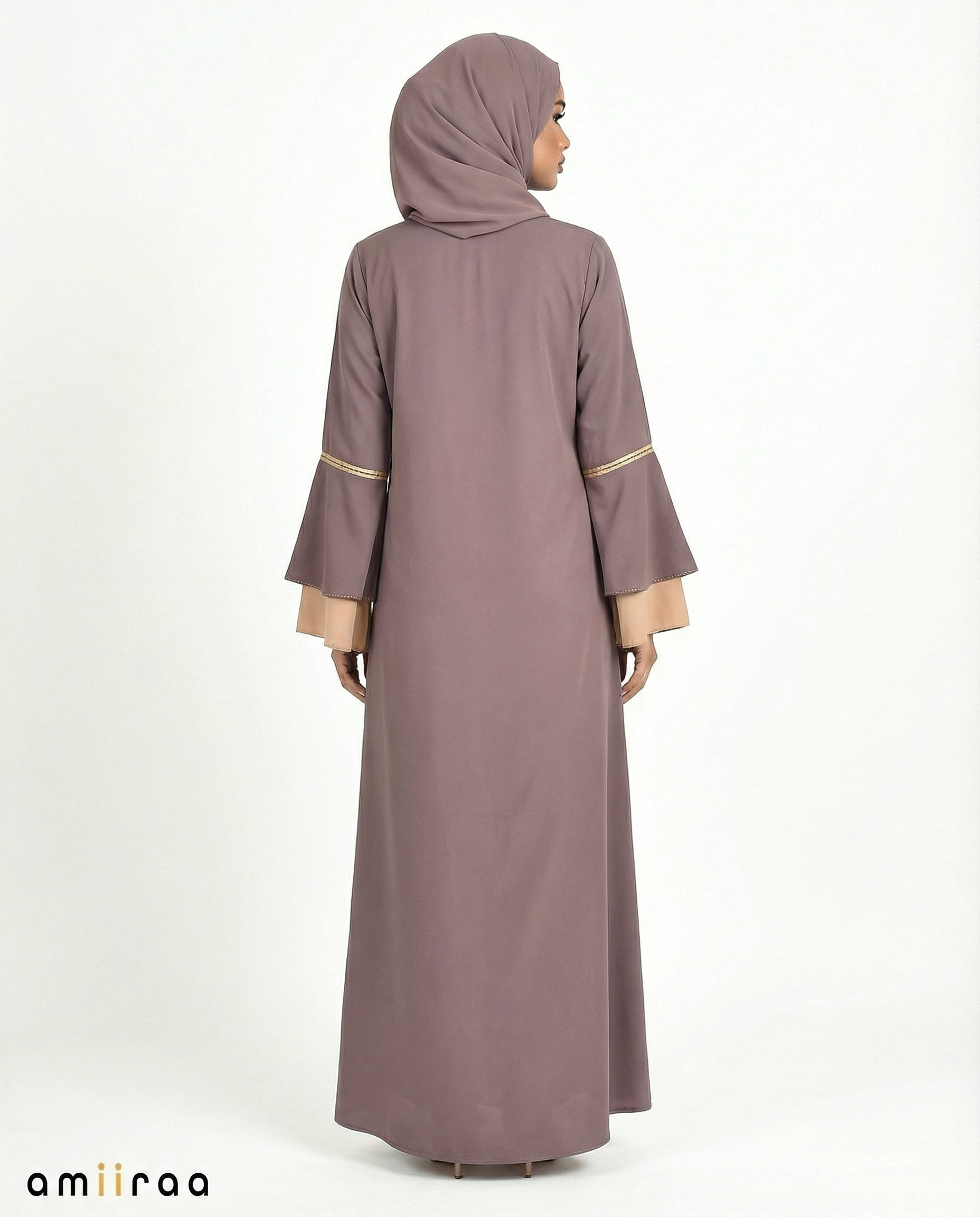 Katalia Style 3 Piece Modest Abaya Set – Plum Truffle
