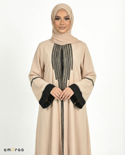 Katalia Style 3 Piece Modest Abaya Set – Cloud Cream