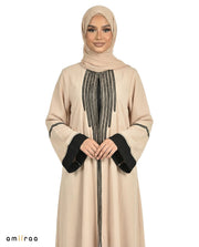 Katalia Style 3 Piece Modest Abaya Set – Cloud Cream