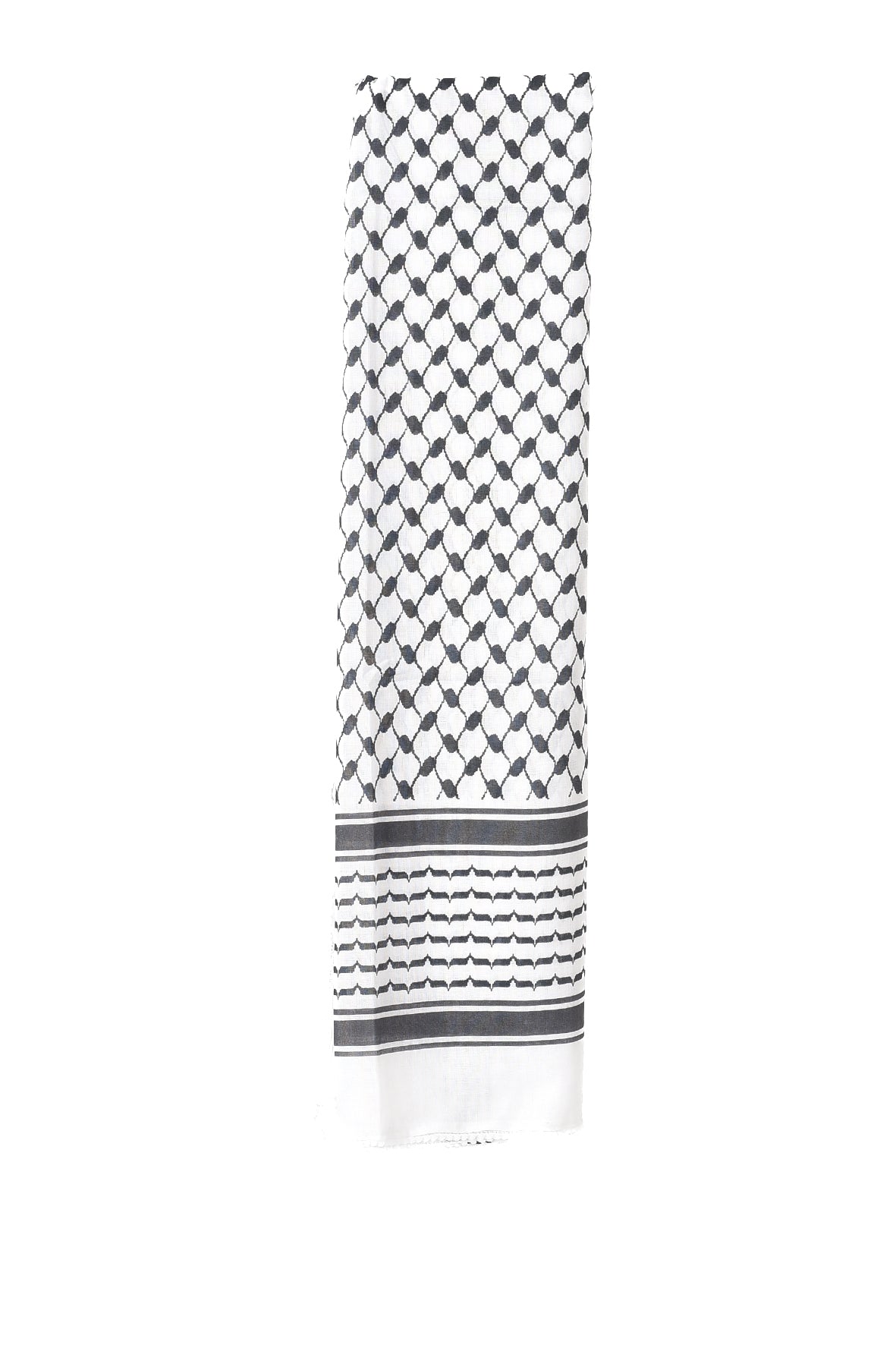 Black Beauty Keffiyeh Pattern Tassel Scarf