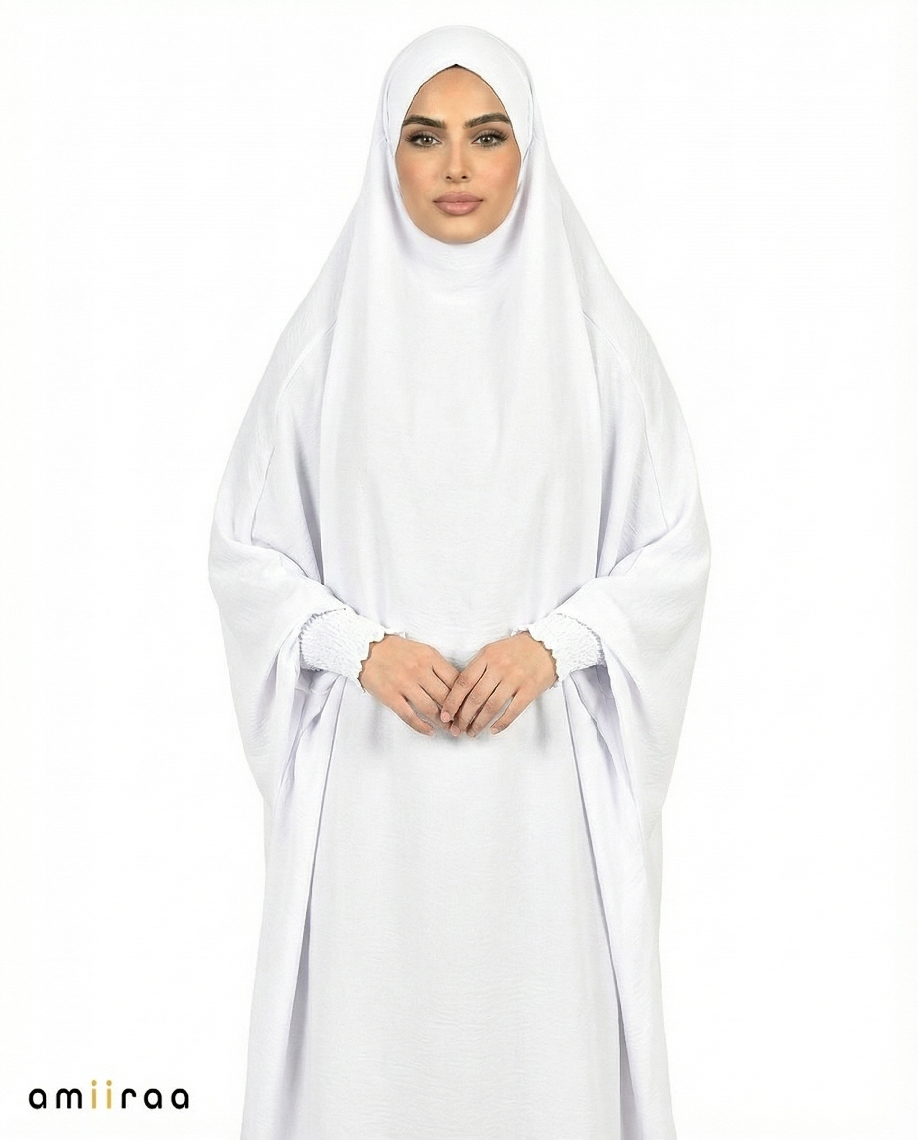 Brilliant White Flow One-Piece Jilbab