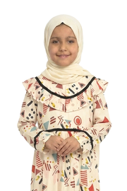 Chili Girls Abstract Print Frill Maxi Dress